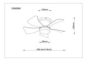 Ventilateur de plafond métal blanc mat et lampe - Hines