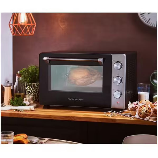 Four Posable Parois Tempérées - 1500W, 30L Inox - 5 Modes de Cuisson