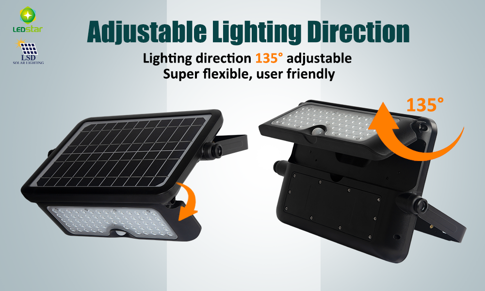 Solar LED Floodlight 10W - Projecteur à énergie solaire - Lampe d'extérieur - IP65 - Lumière vive avec détecteur de mouvement