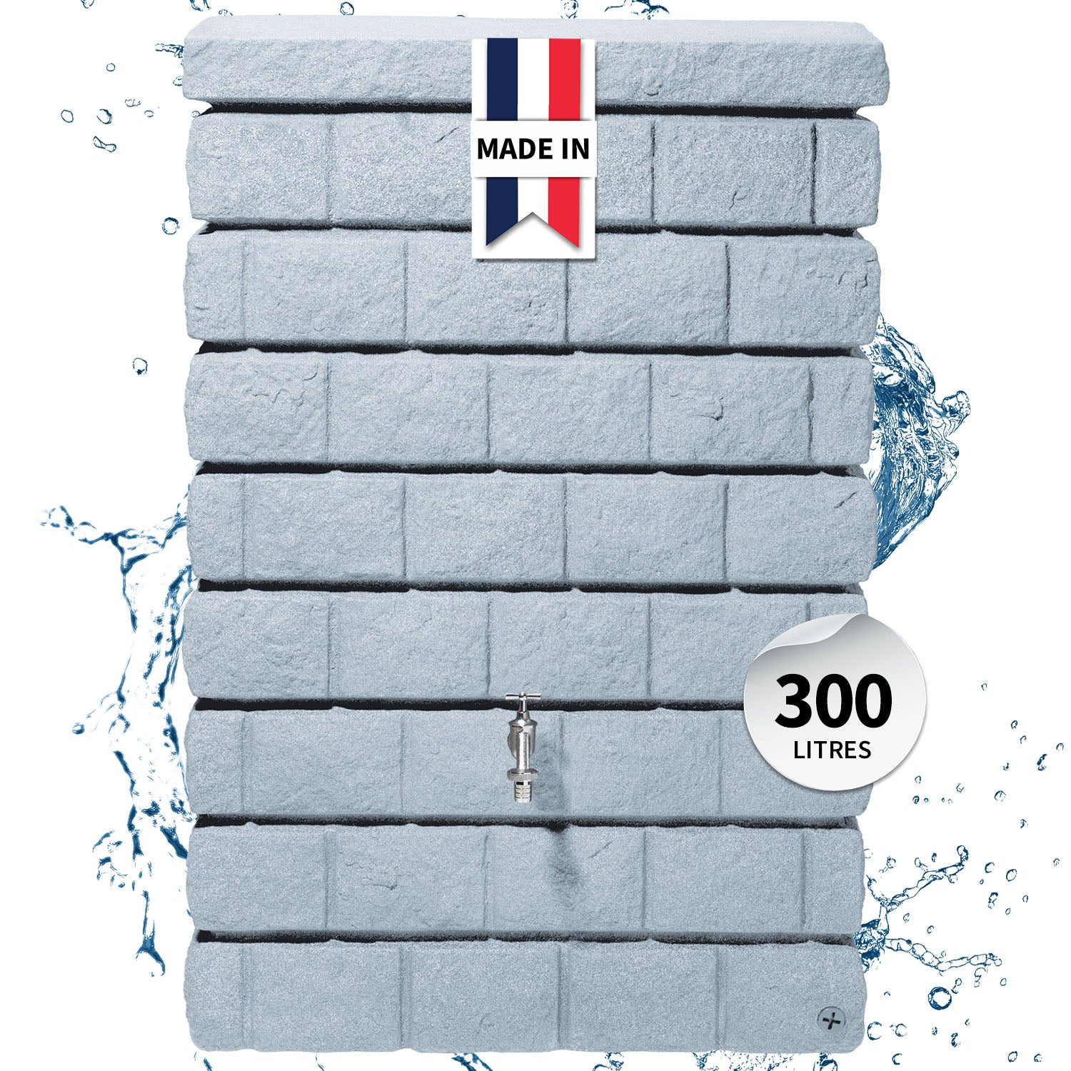 Récupérateur d´eau de pluie - Réservoir mural Rocky Jr 300 L - Gris clair