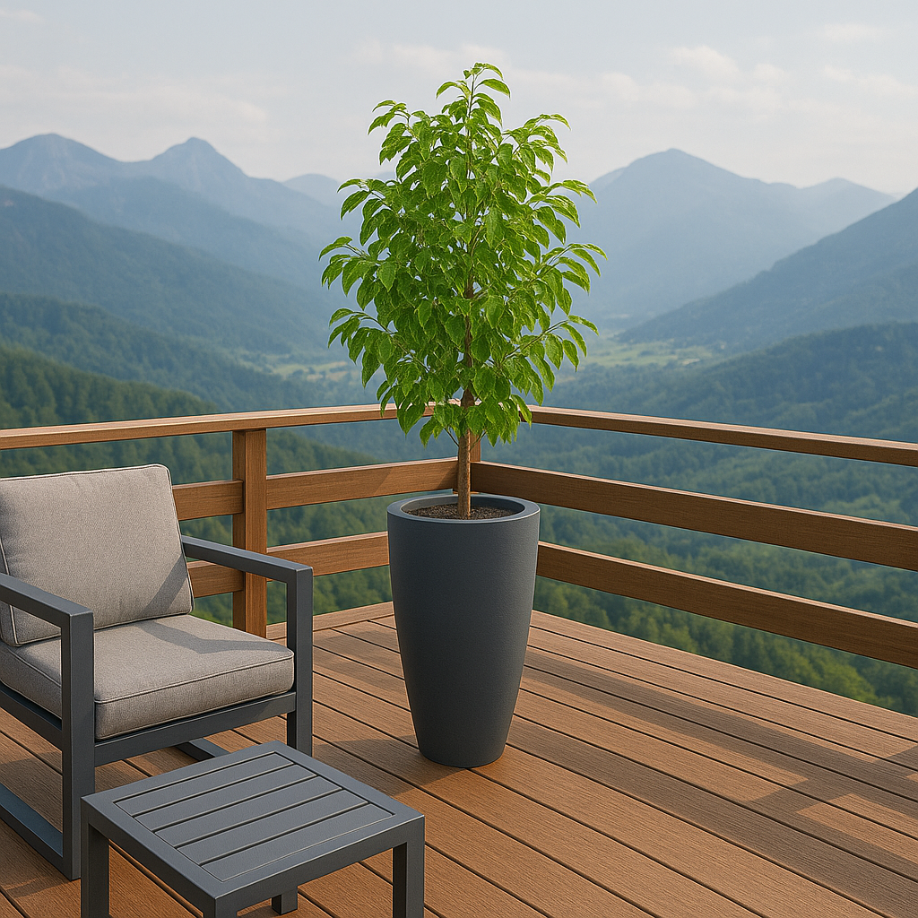 Jardinière en ogive Bora - diam. 500  x 900 mm - Gris anthracite
