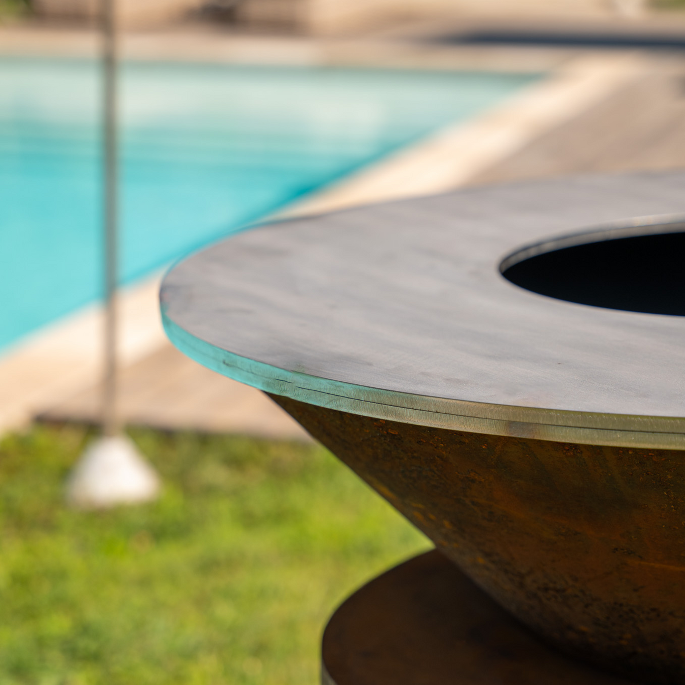Brasero plancha Ellipse 120 corten plaque inox