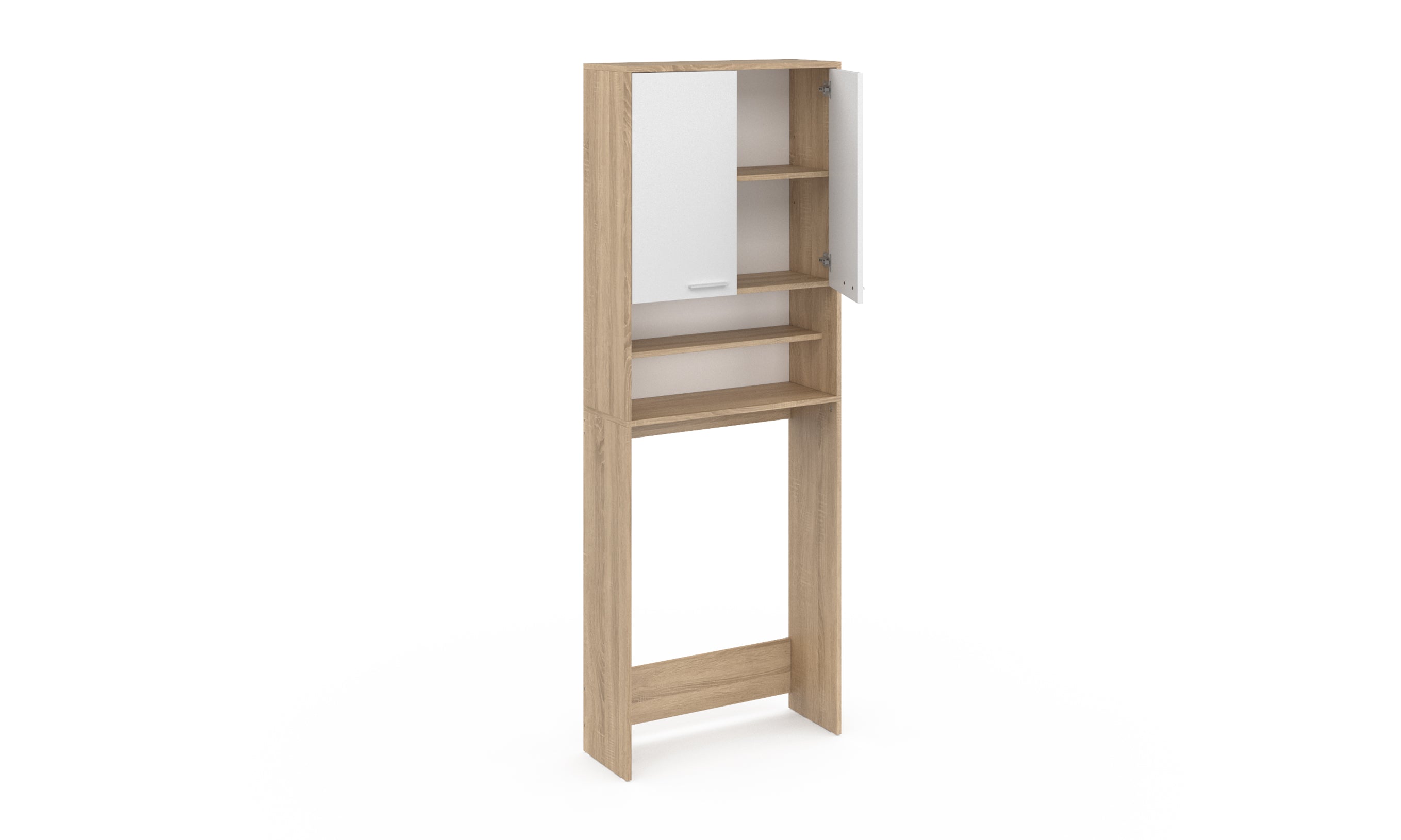 Meuble spécial dessus machine à laver Will blanc et bois