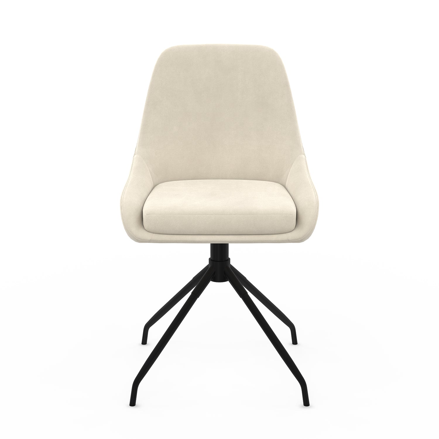Chaises Olivia assise pivotante crème pieds métal - lot de 2