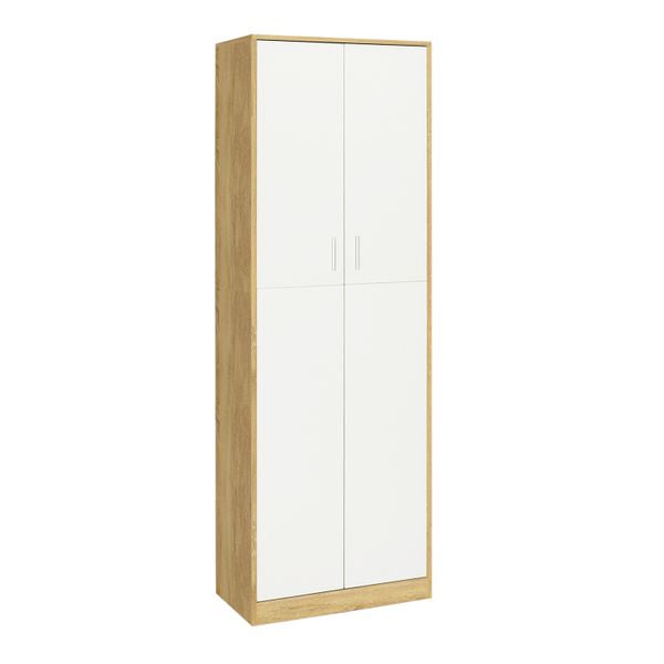 Armoire Mimosa 2 portes effet hêtre et blanc