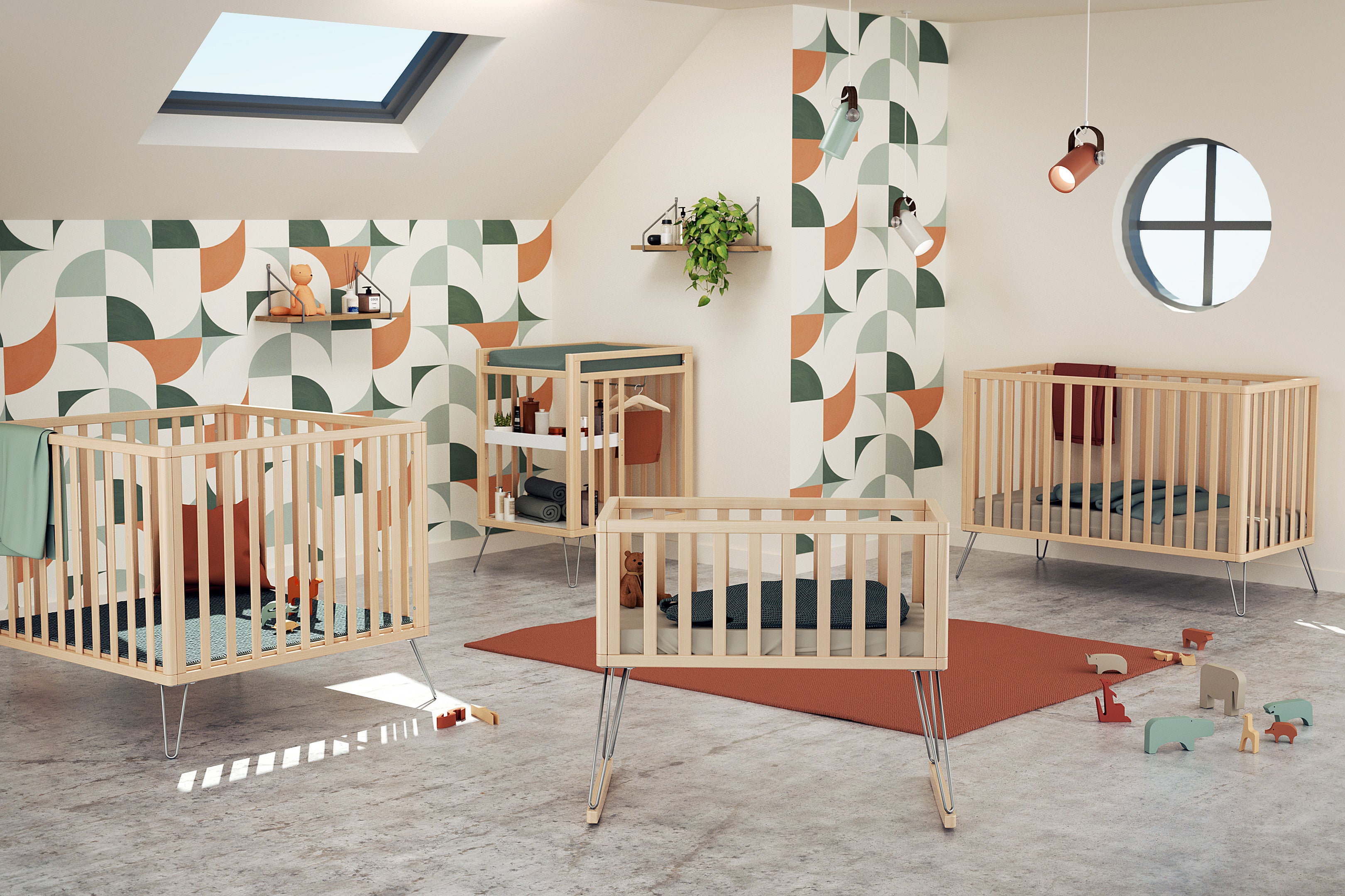 Lit bébé en bois ONLY Acier 60 x 120 cm