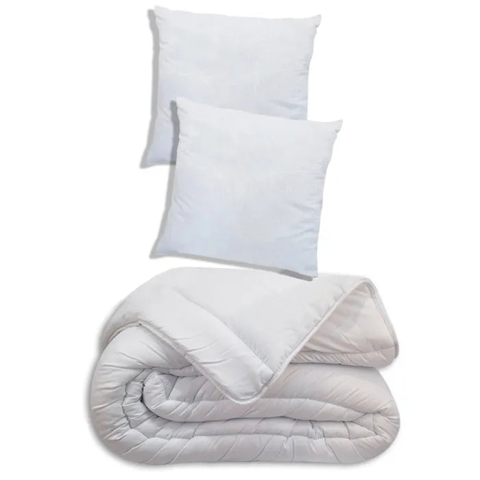 Couette tempérée + Oreillers 100% polyester 60x60 Dimensions - 160 x 200 cm