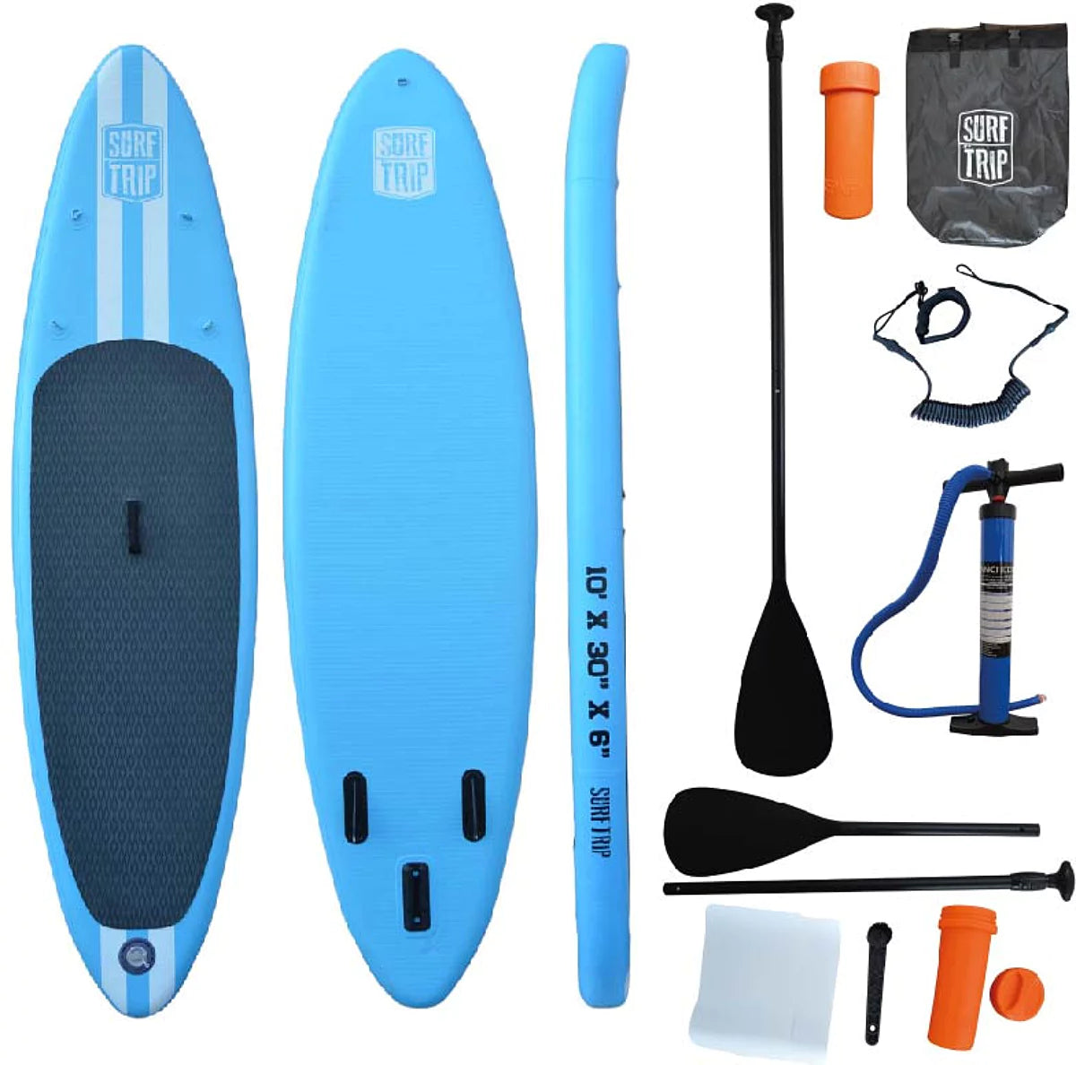 Paddle gonflable - En dropstitch - Avec sac de transport - Dimensions : 335 x 76 x 15 cm
