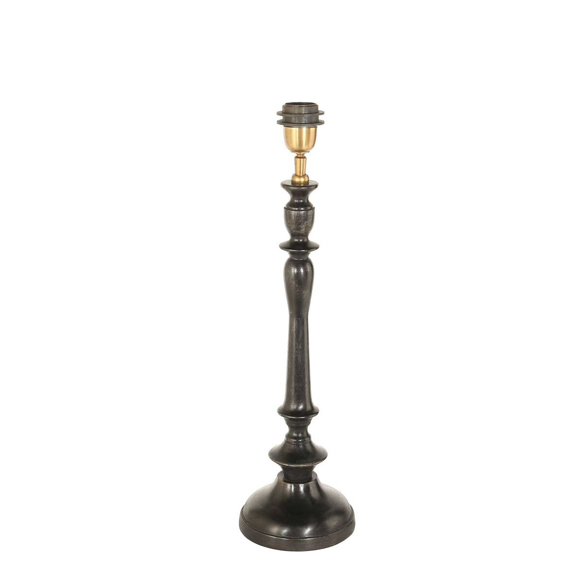 Lampe de table base en bois  avec abat-jour en lin blanc brut