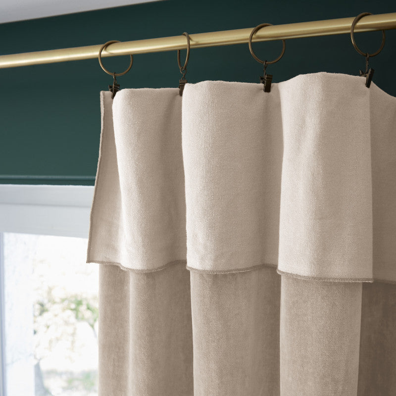 Rideau ajustable + 8 anneaux pince  140 x 270 cm Velours de coton CÉSAR Pampa