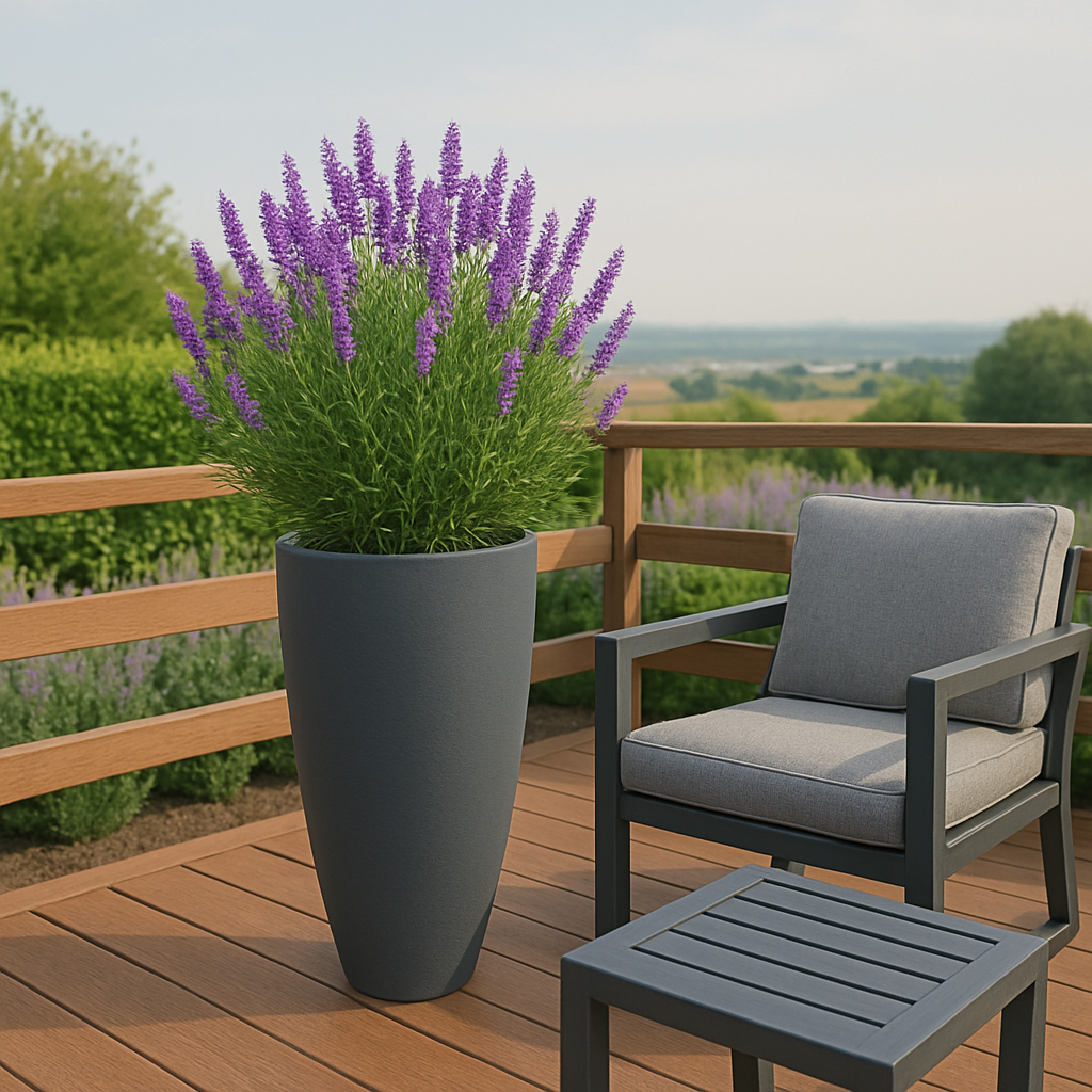 Jardinière en ogive Bora - diam. 500  x 900 mm - Gris anthracite