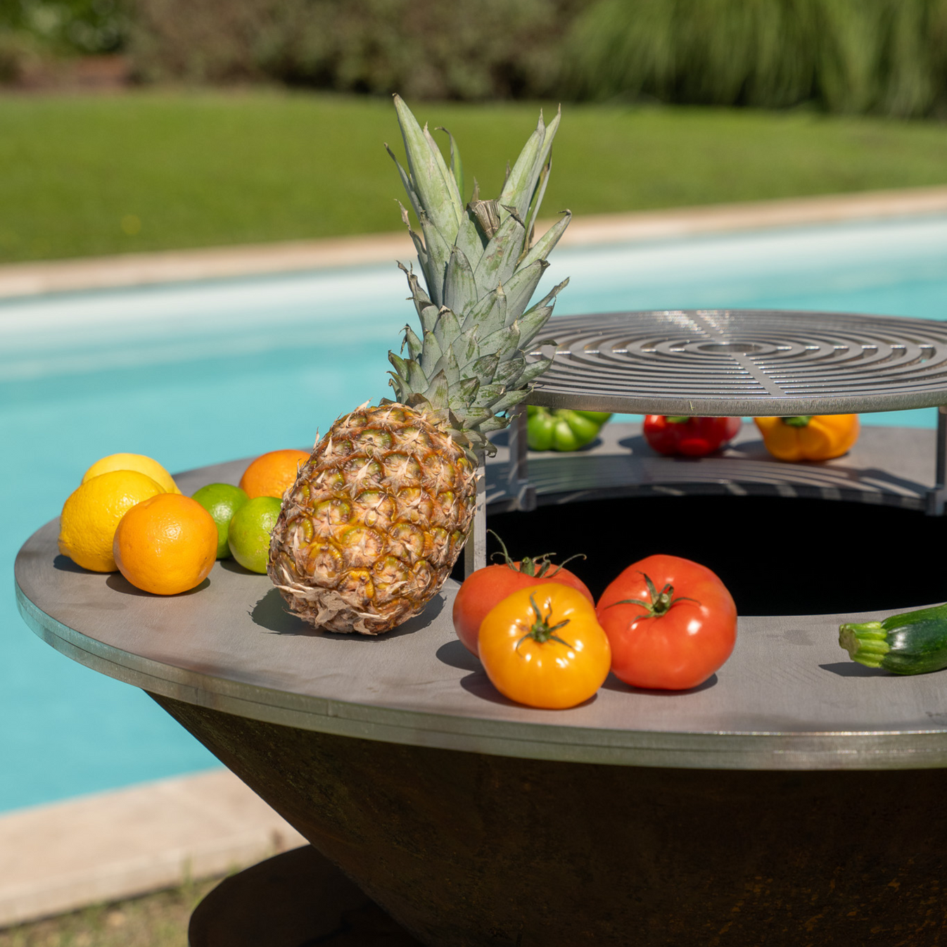 Brasero plancha Ellipse 120 corten plaque inox
