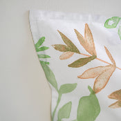 Housse de couette - 240x260cm - tissu percale -  fleurs vertes