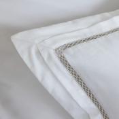 Housse de couette - 140x200cm - Dolly - satin de coton brodé - blanc