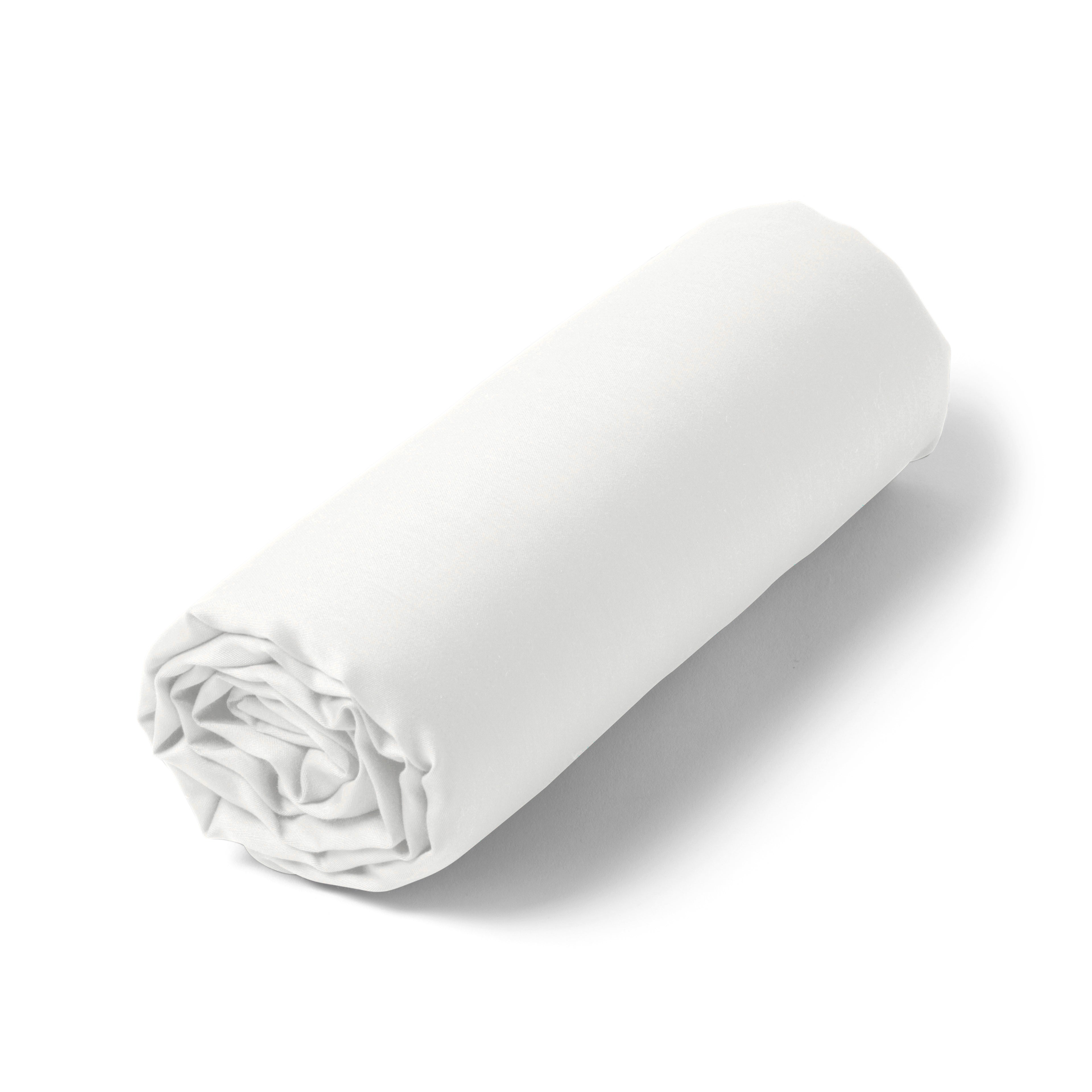 Drap housse blanc  - 140x190cm - satin de coton