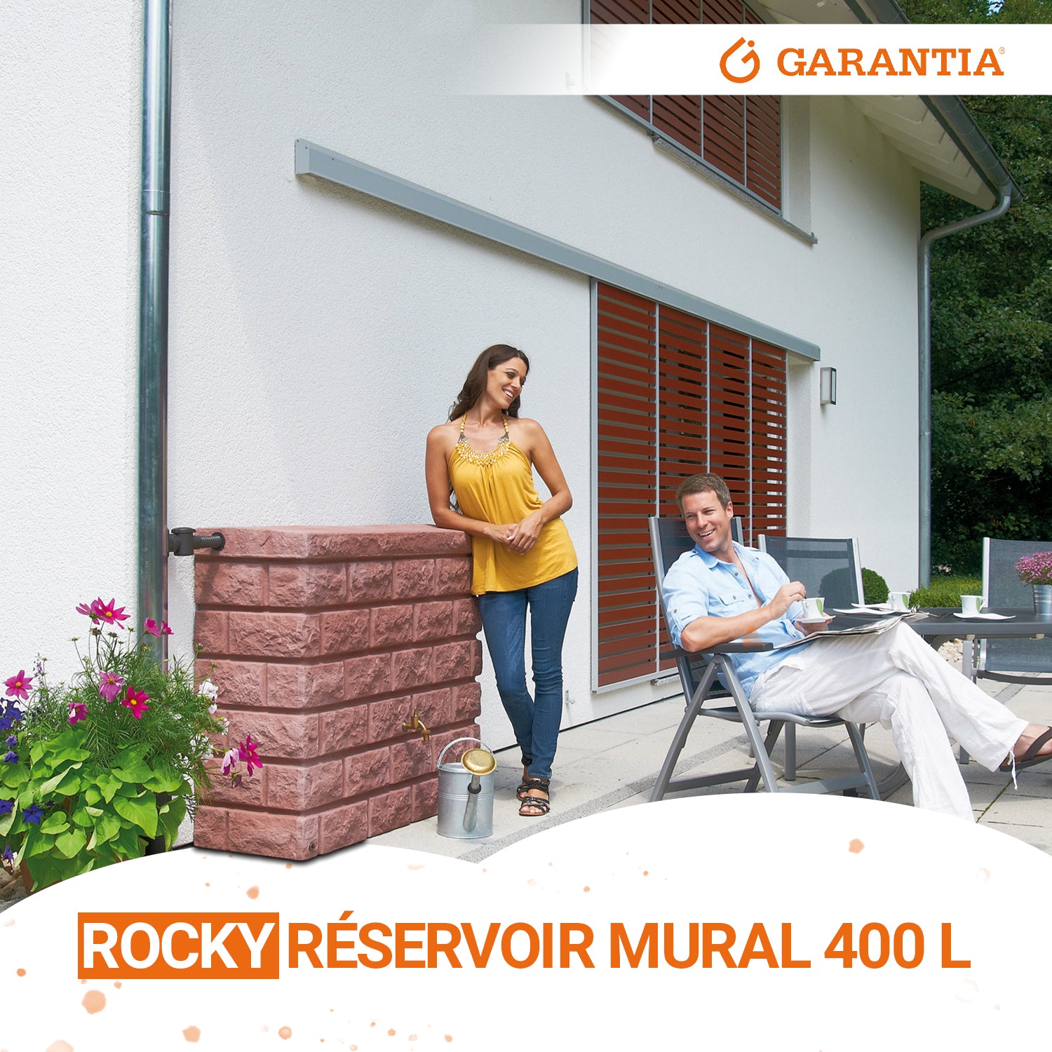 Récupérateur d´eau de pluie - Réservoir mural Rocky 400 L - Redstone