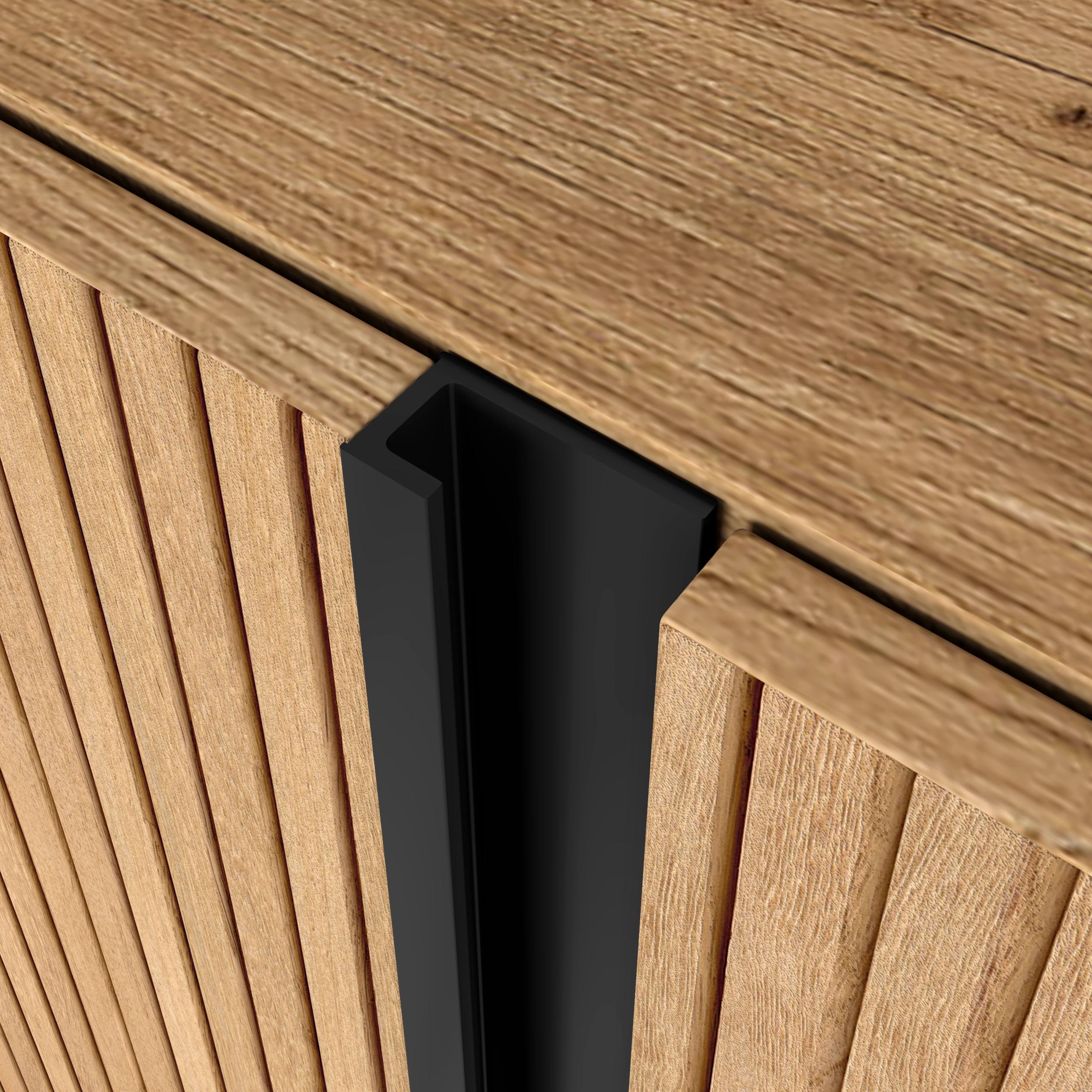 Meuble TV Suspendu Led 315x50x35 cm Pour les TV jusqu'à 80" Cheminée électrique à droite XXL Mural Chêne et noir