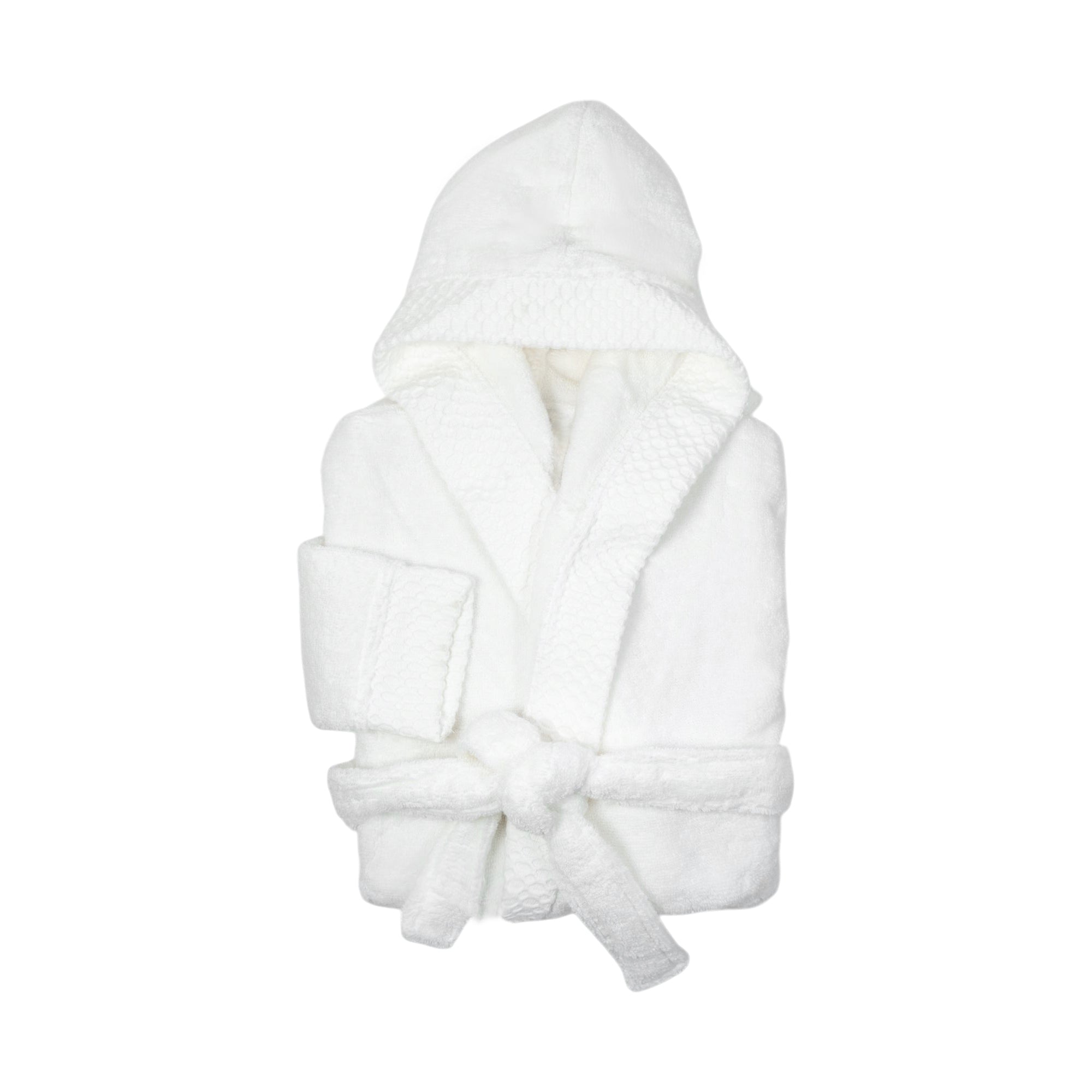 Peignoir de bain enfant uni - 12/14 ans - blanc