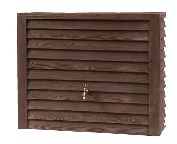 Récupérateur d´eau de pluie - Réservoir mural Woody 350 L - Bois foncé