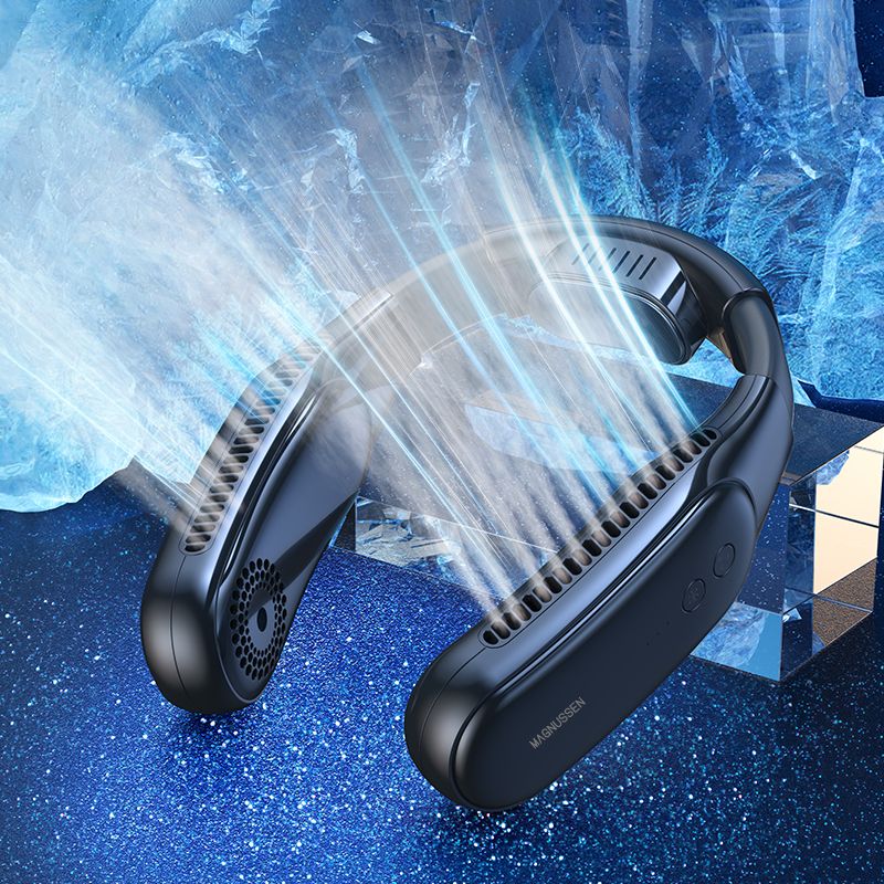 Ventilateur de cou portable bleu marine luxe