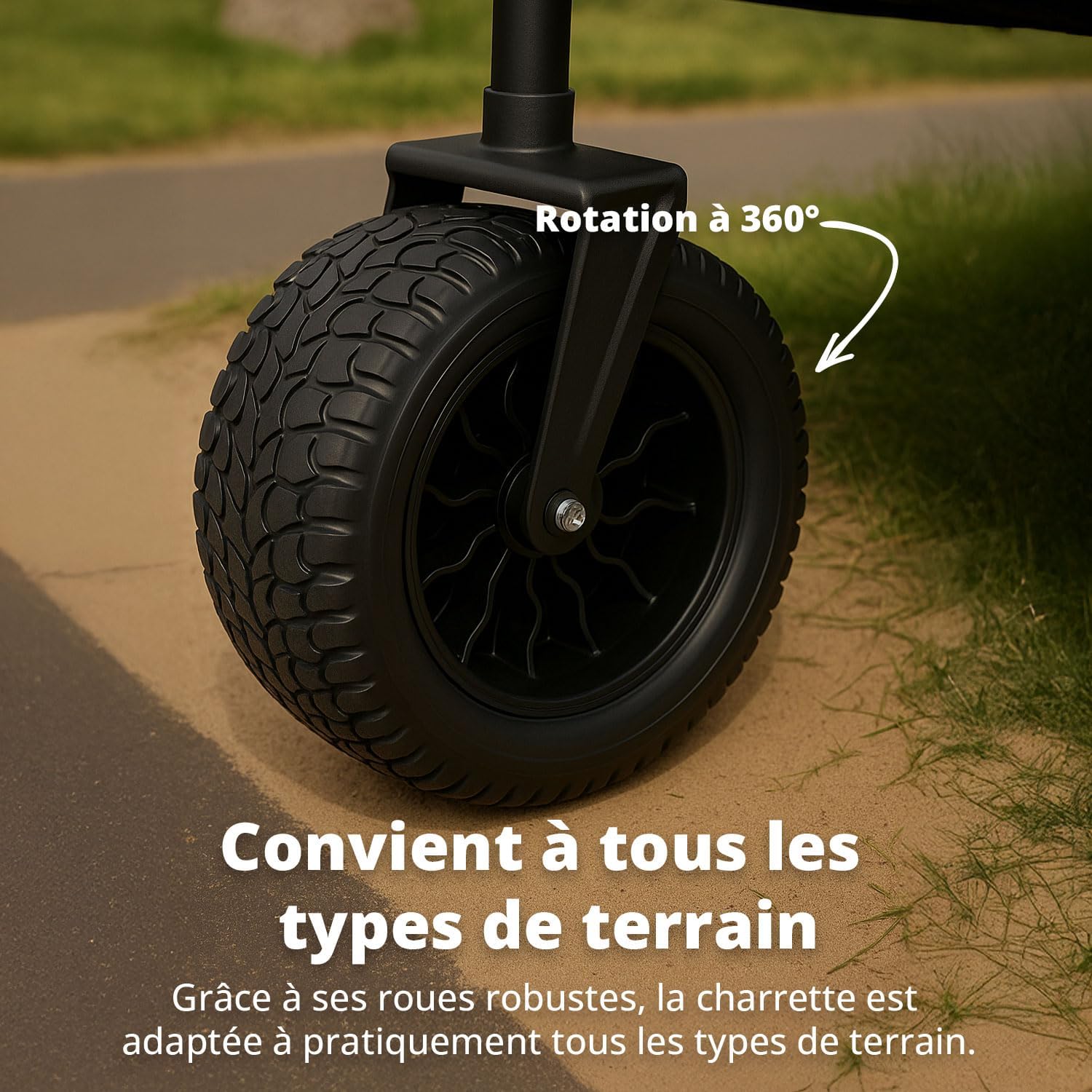 Chariot pliable tout terrain avec auvent 130 kg - 100 litres (Copie)