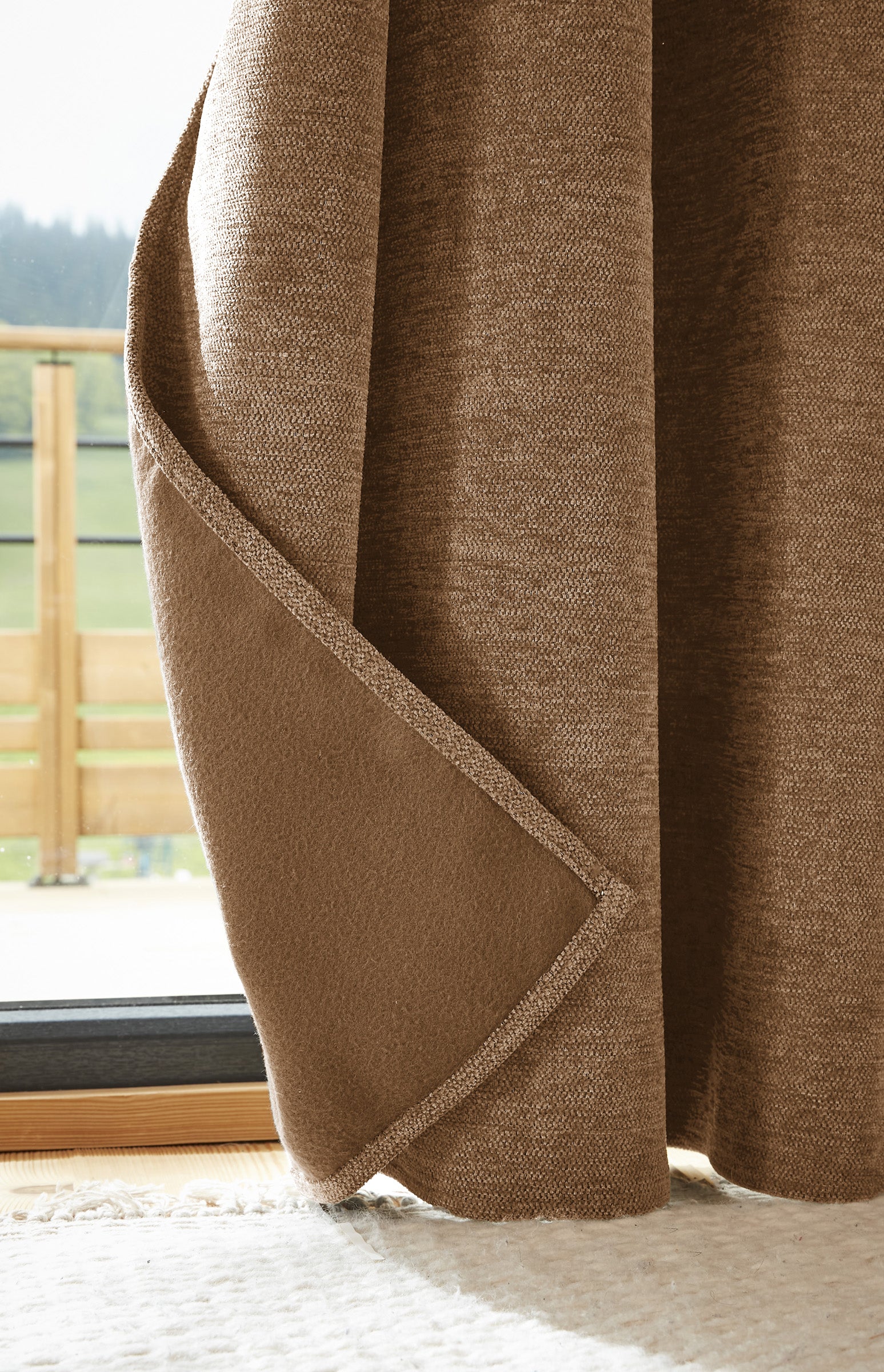 Rideau 140 x 180 cm Occultant + polaire BJORN Camel