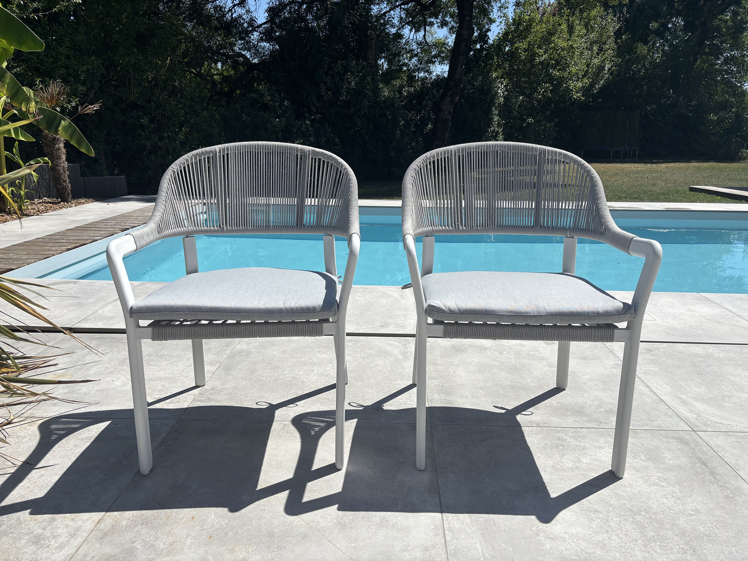 Lot de 2 fauteuils de jardin ABELLA - BLANC