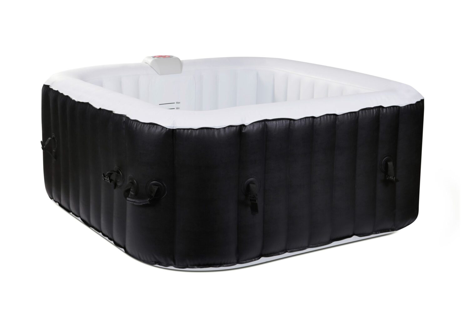 Spa gonflable 4 places carré  - Dimensions : 155 x 155 cm - Filtre et bâche inclus