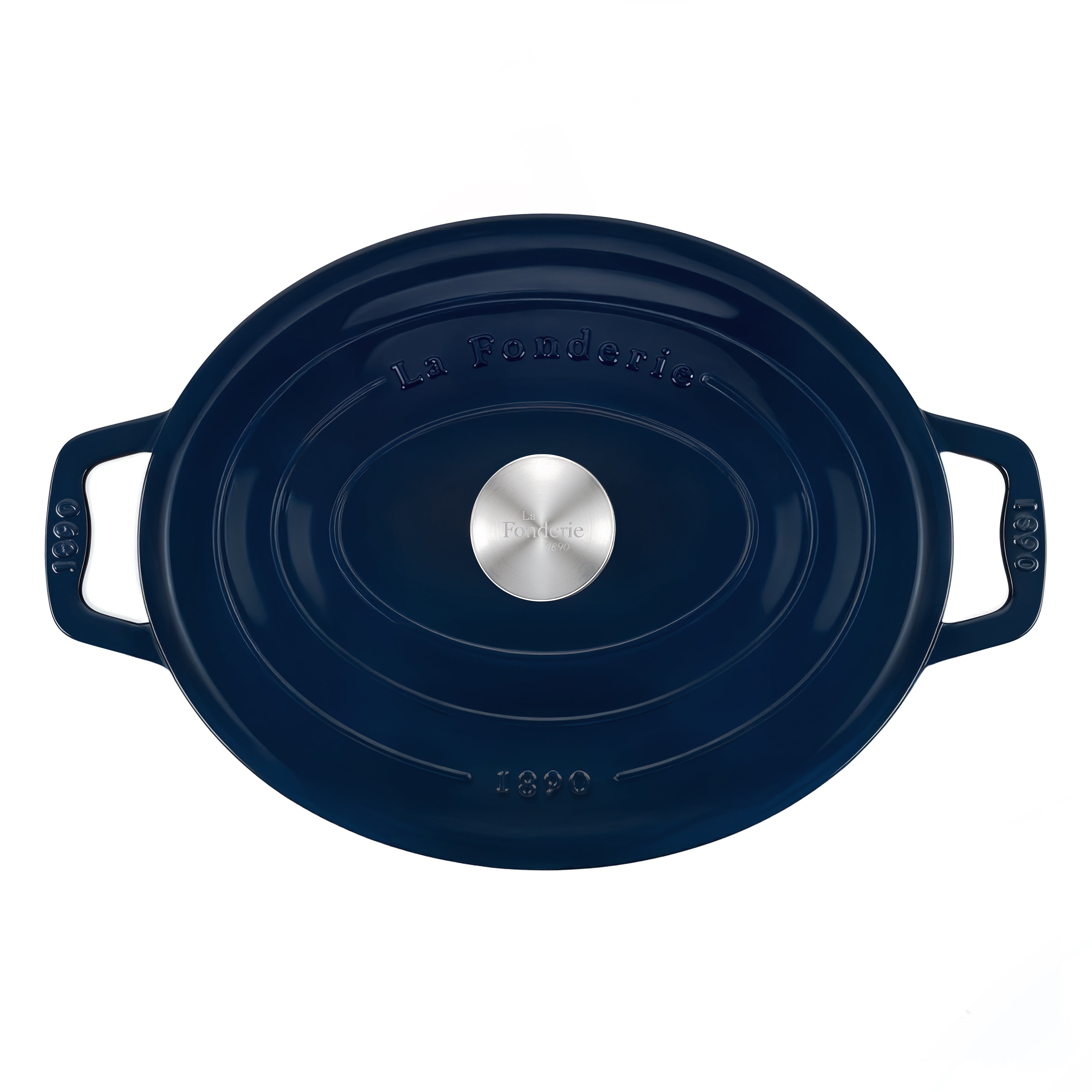 Cocotte ovale en fonte 36cm bleue