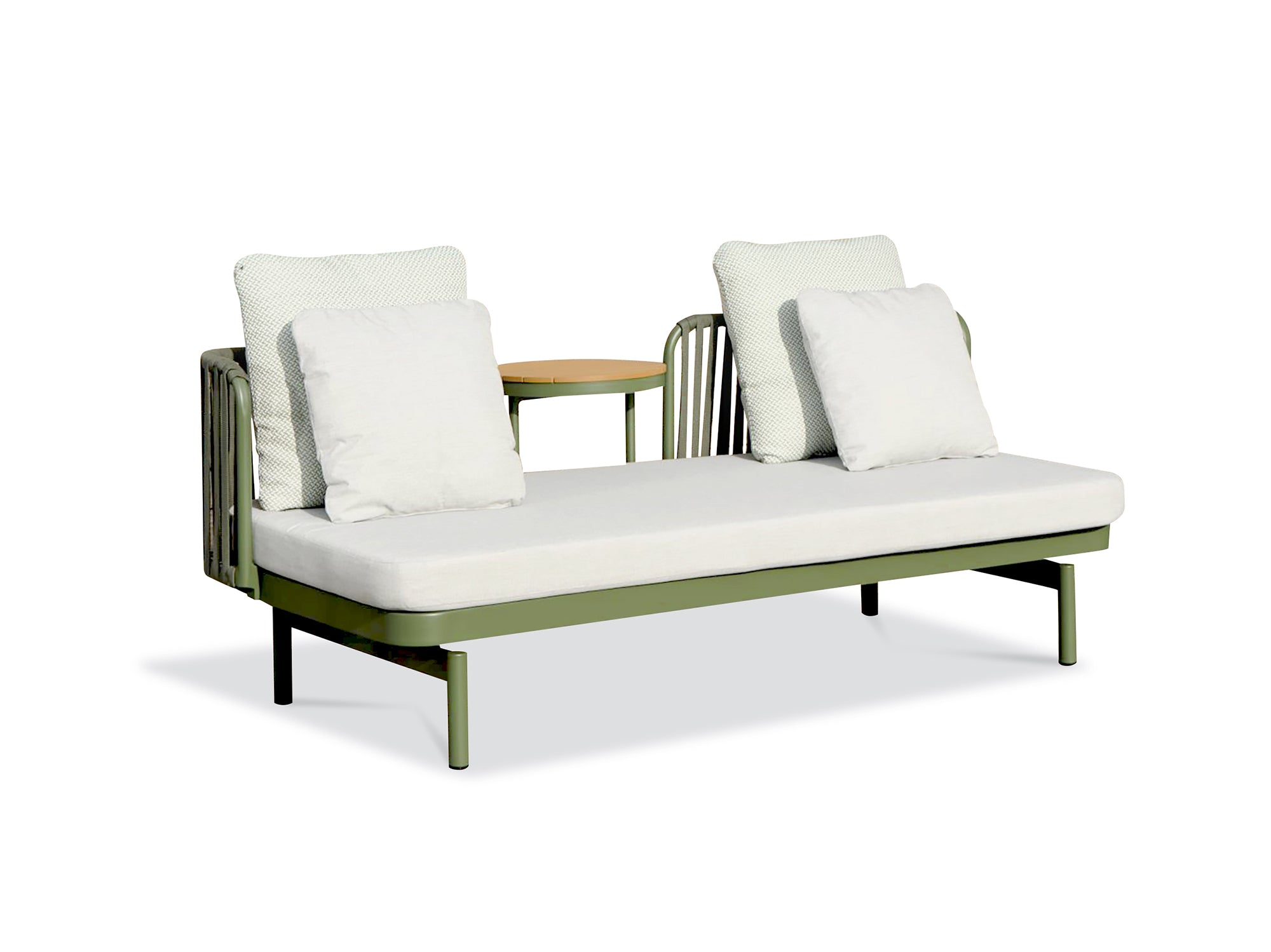 Canapé de jardin 3 place BARLIA en aluminium - Olive 184 cm