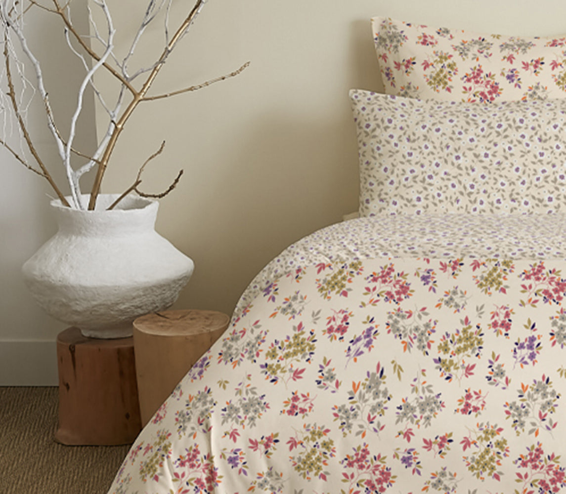 Pack 6 pièces Housse de couette Imprimé 240 x 260 cm - Drap housse 180 x 200 cm - 100% Coton 57 Fils