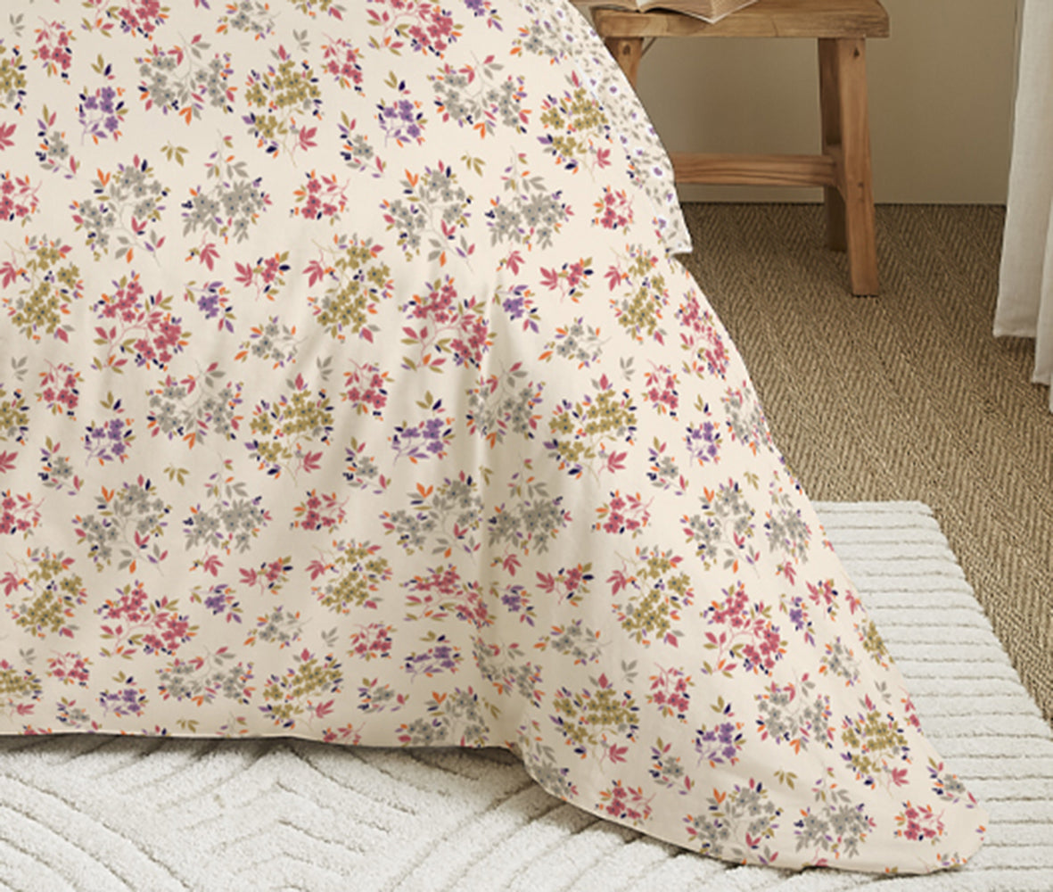Pack 6 pièces Housse de couette Imprimé 240 x 260 cm - Drap housse 180 x 200 cm - 100% Coton 57 Fils