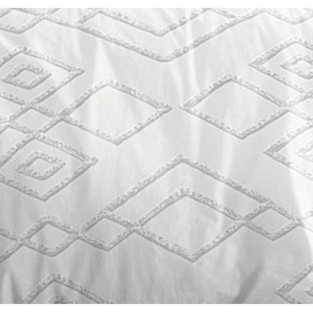 Parure de draps  4 pièces "Louna" drap housse 140 Losange Gris
