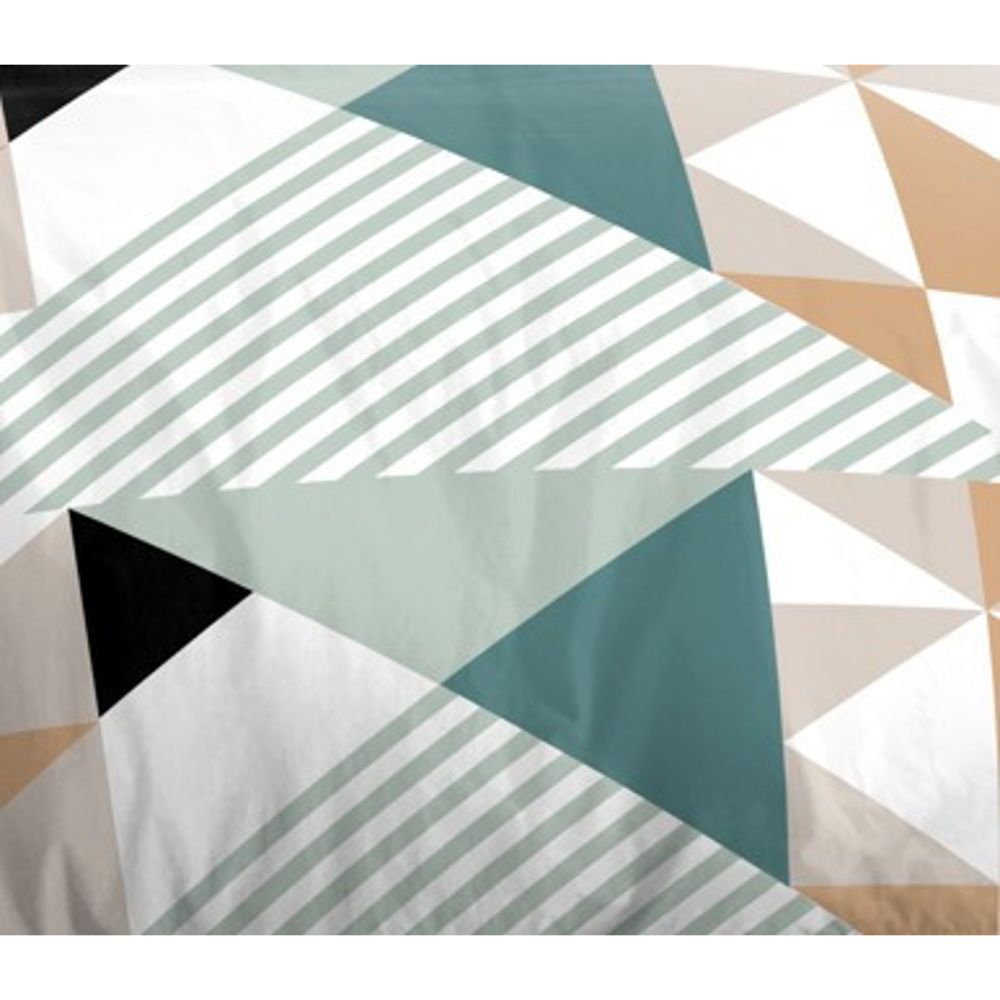 Parure de draps  4 pièces "Louna" drap housse 160 Geo Turquoise