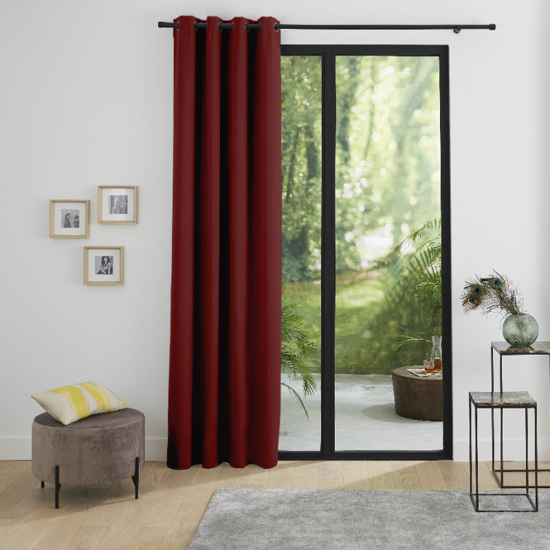 Rideau Occultant Thermique 140 x 260 cm Lie de vin