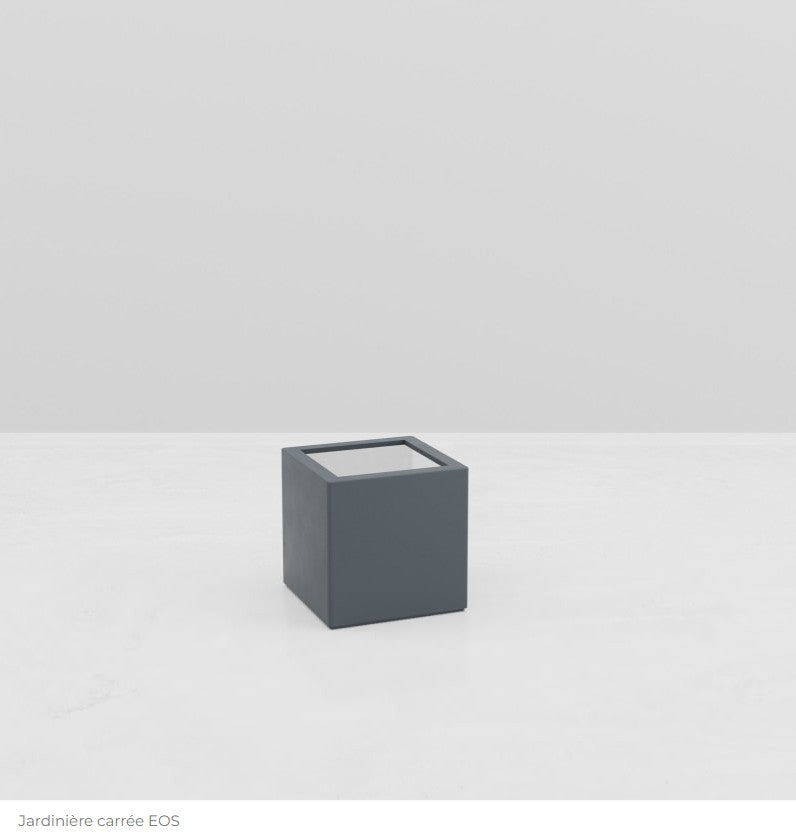 Jardinière carrée Eos - 500 x 500 x 500 mm - Gris anthracite