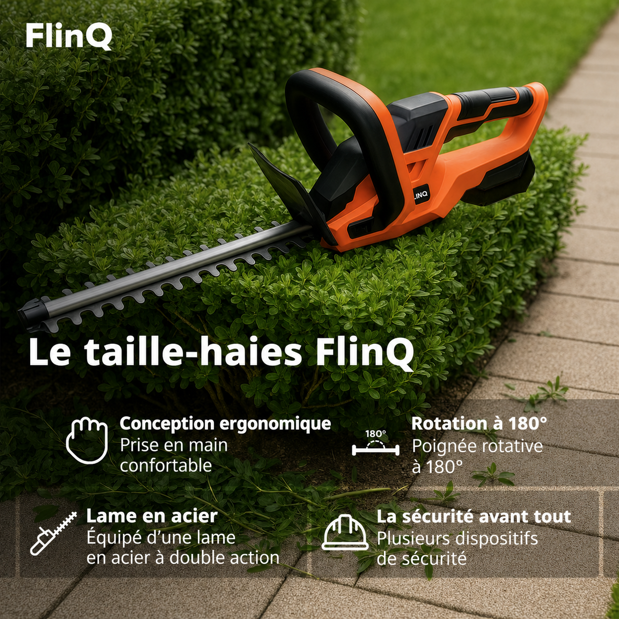 Taille-haies 50 cm + batterie 20 V et chargeur