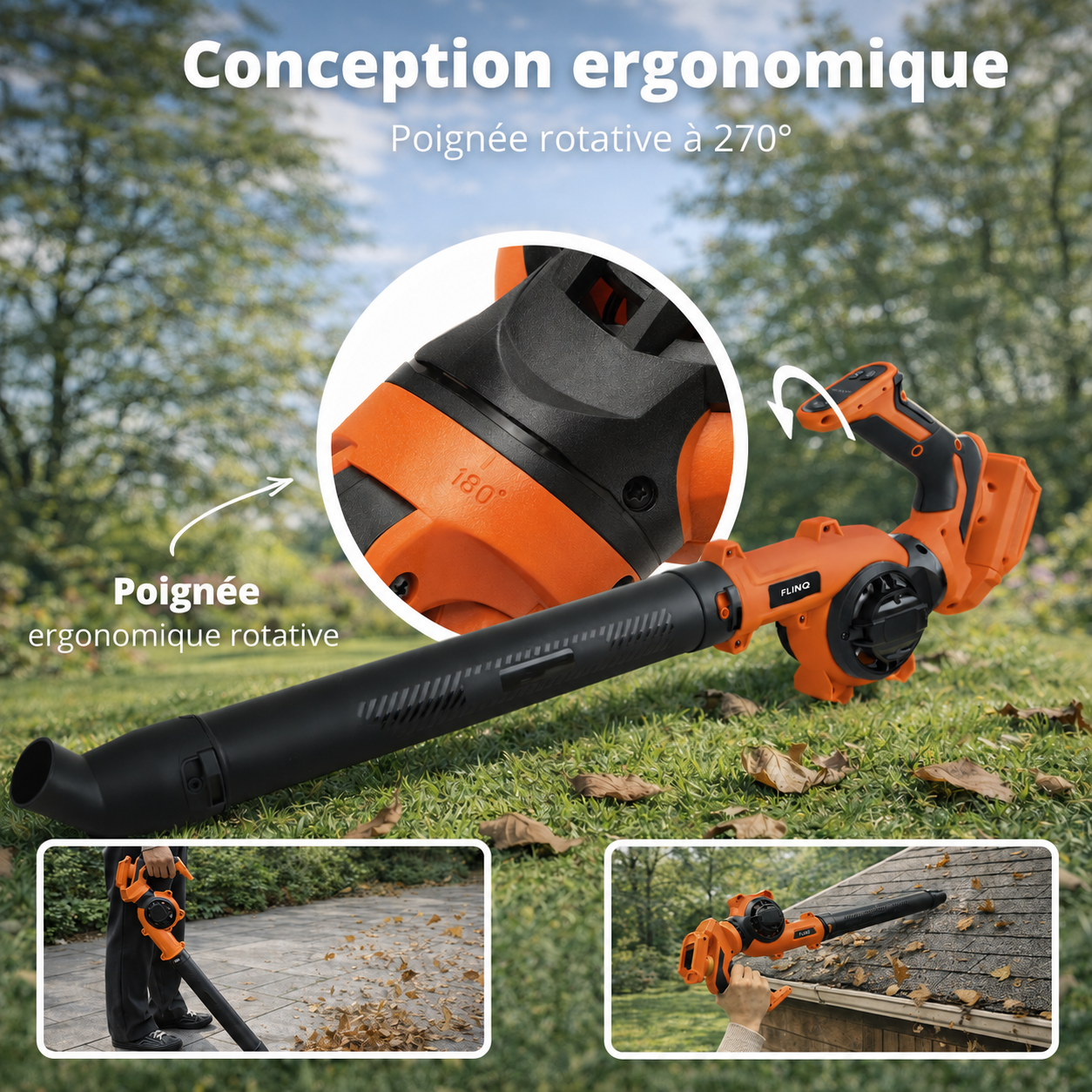 Souffleur de feuilles sans fil + batterie 20 V et chargeur
