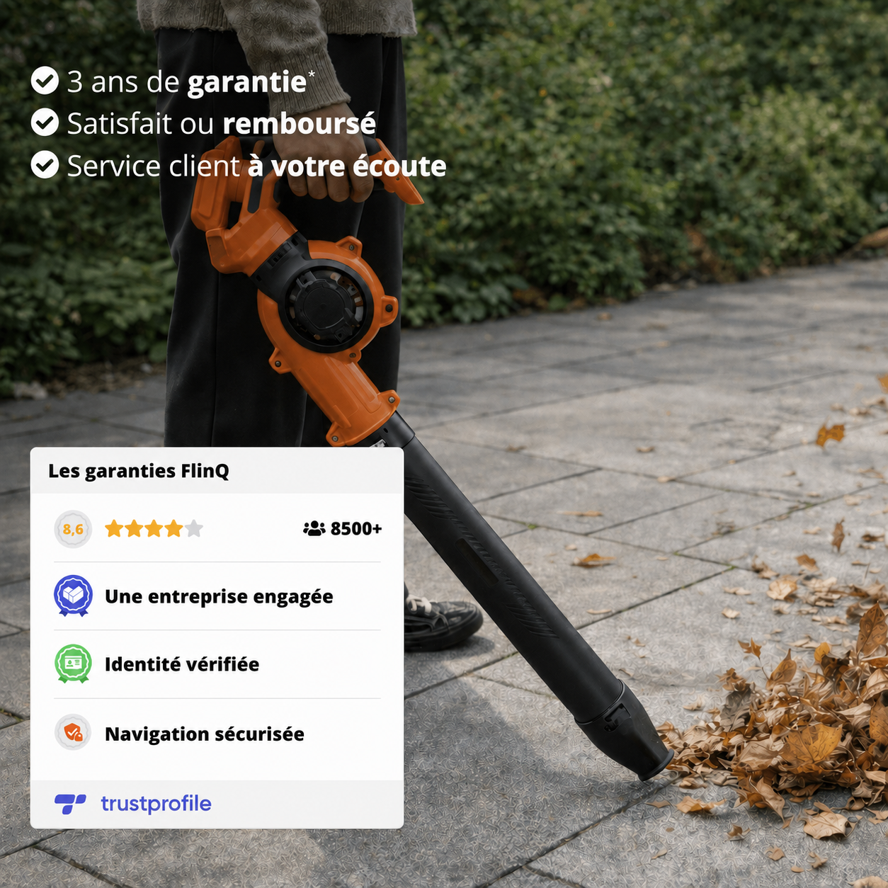 Souffleur de feuilles sans fil + batterie 20 V et chargeur