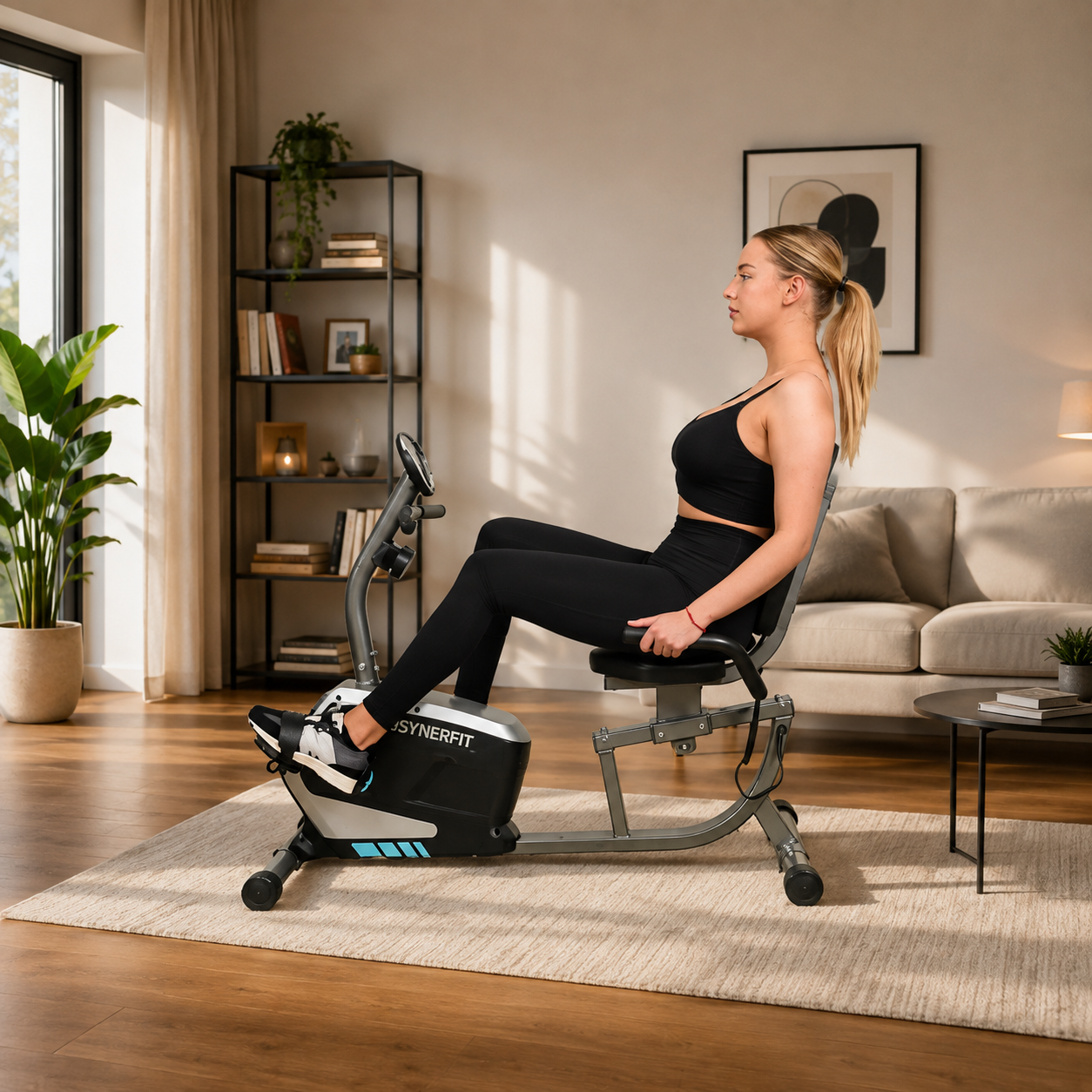 Vélo d'appartement semi-allongé