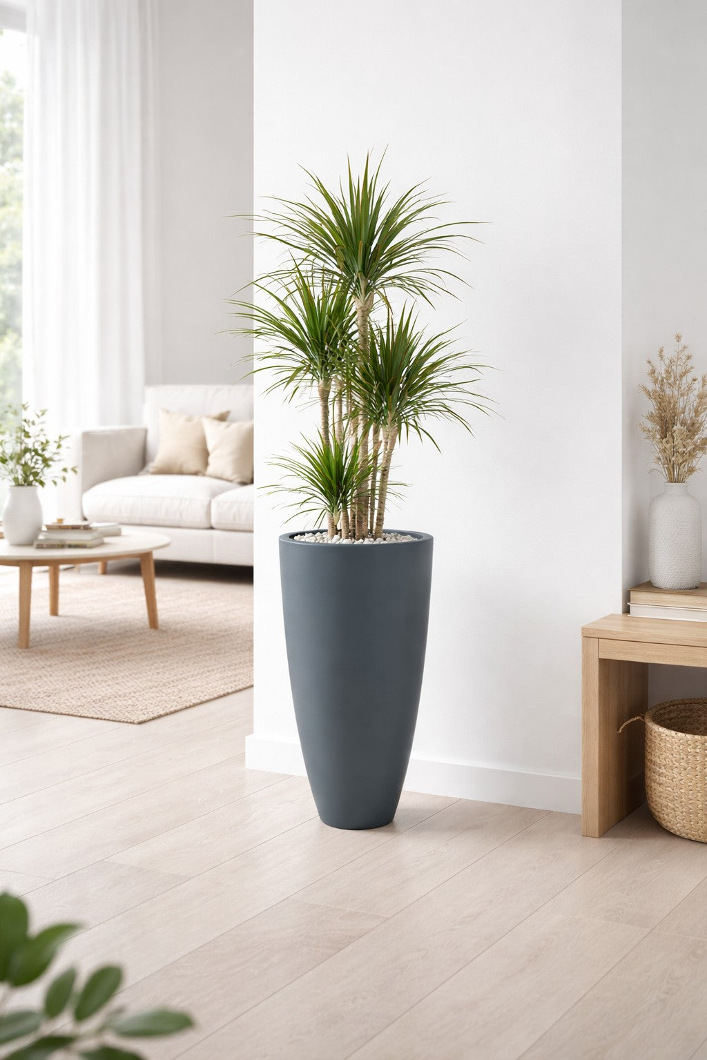 Jardinière en ogive Bora - diam. 500  x 900 mm - Gris anthracite