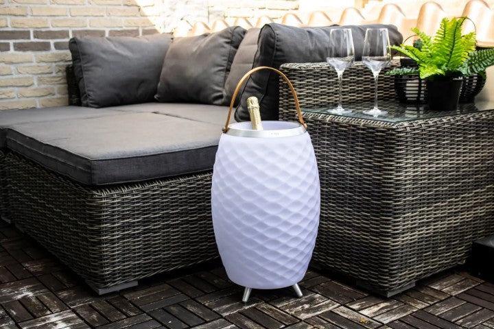 Lampe-enceinte LED sans fil avec refroidisseur à vin intégré Bali M - Bluetooth - RGB - Blanc