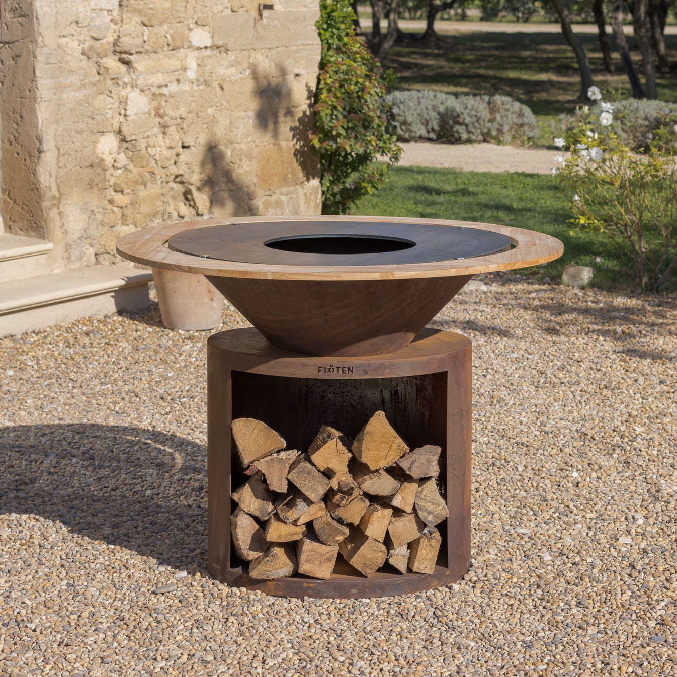 Tour en bois pour brasero plancha Ellipse 120 cm