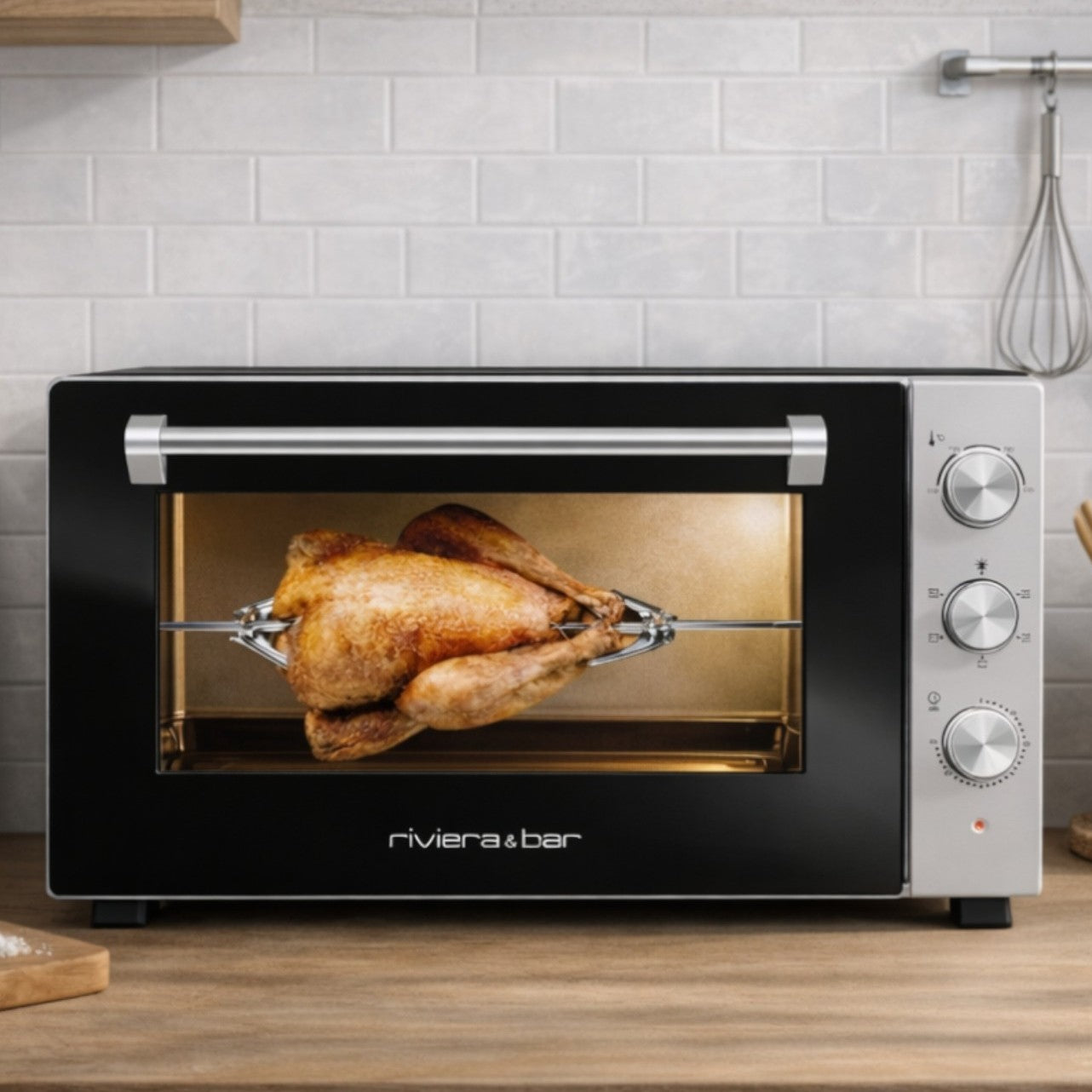Four Posable Parois Tempérées - 1500W, 30L Inox - 5 Modes de Cuisson
