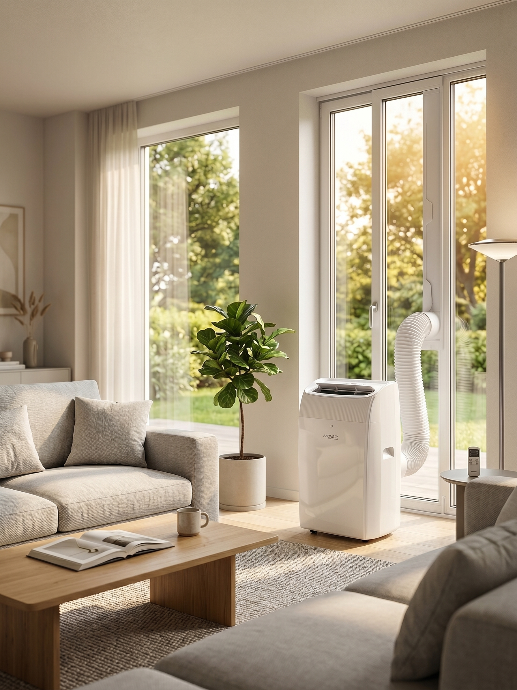 Climatiseur Mobile Blanc reversible Chaud/Froid  12000BTU Classe A