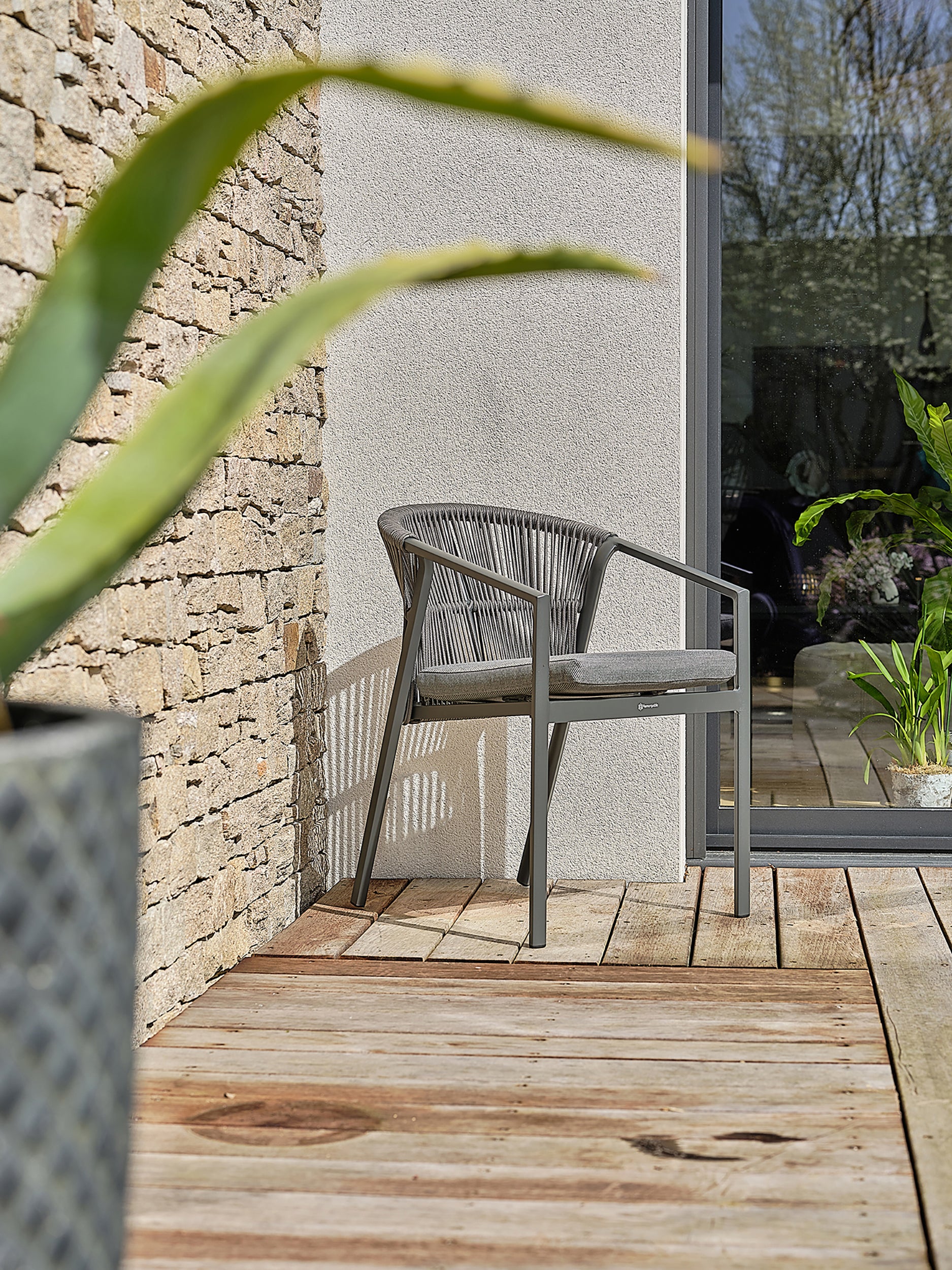 Ensemble repas de jardin Kelia 6 places - Gris anthracite 220 cm