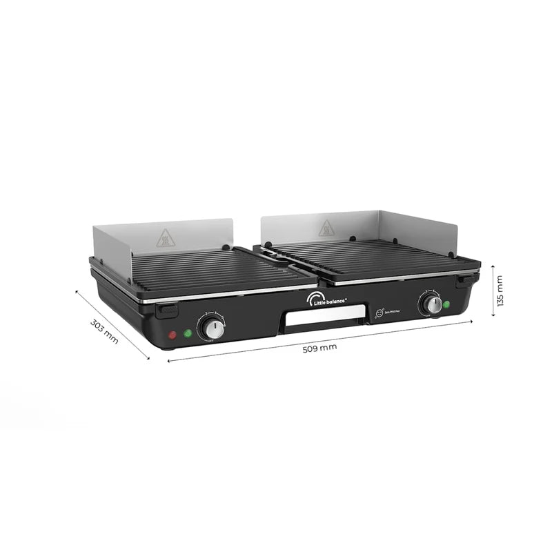 Plancha électrique Double Zone 2000 W Noir , 2 Thermostats