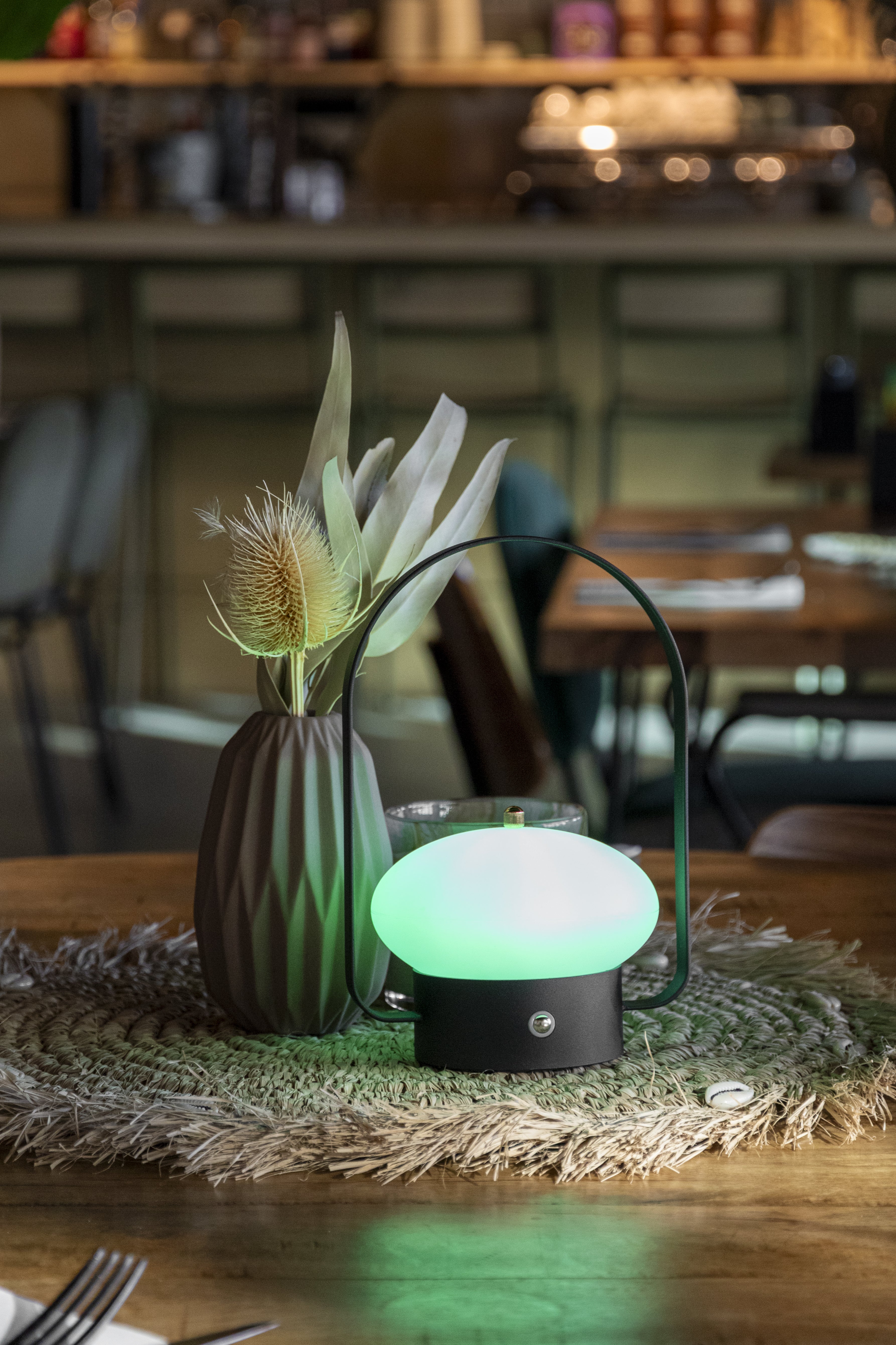 Pack 2 lampes de table LED sans fil rechargeable Barcelone - noires - intérieur & extérieur