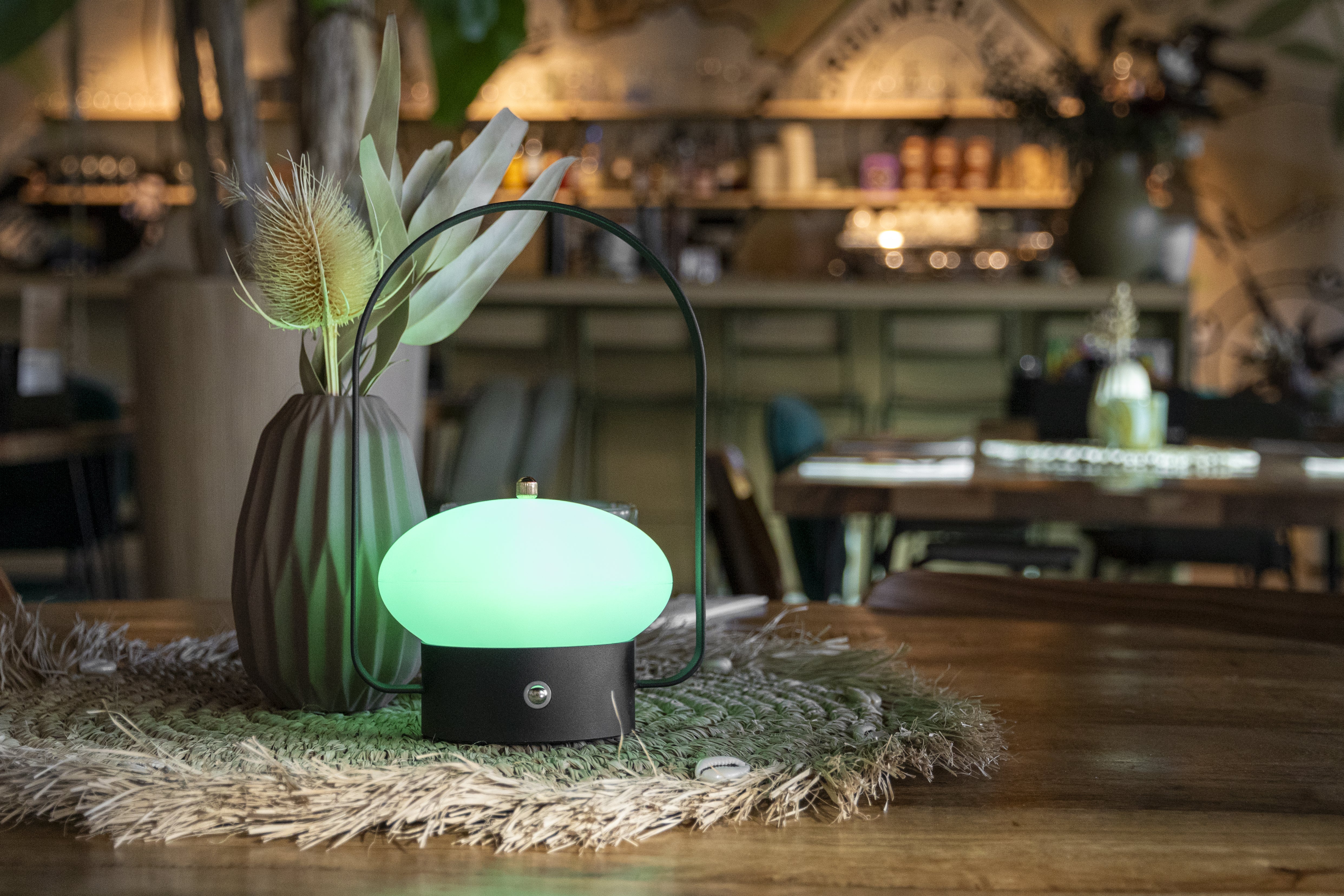 Pack 2 lampes de table LED sans fil rechargeable Barcelone - noires - intérieur & extérieur
