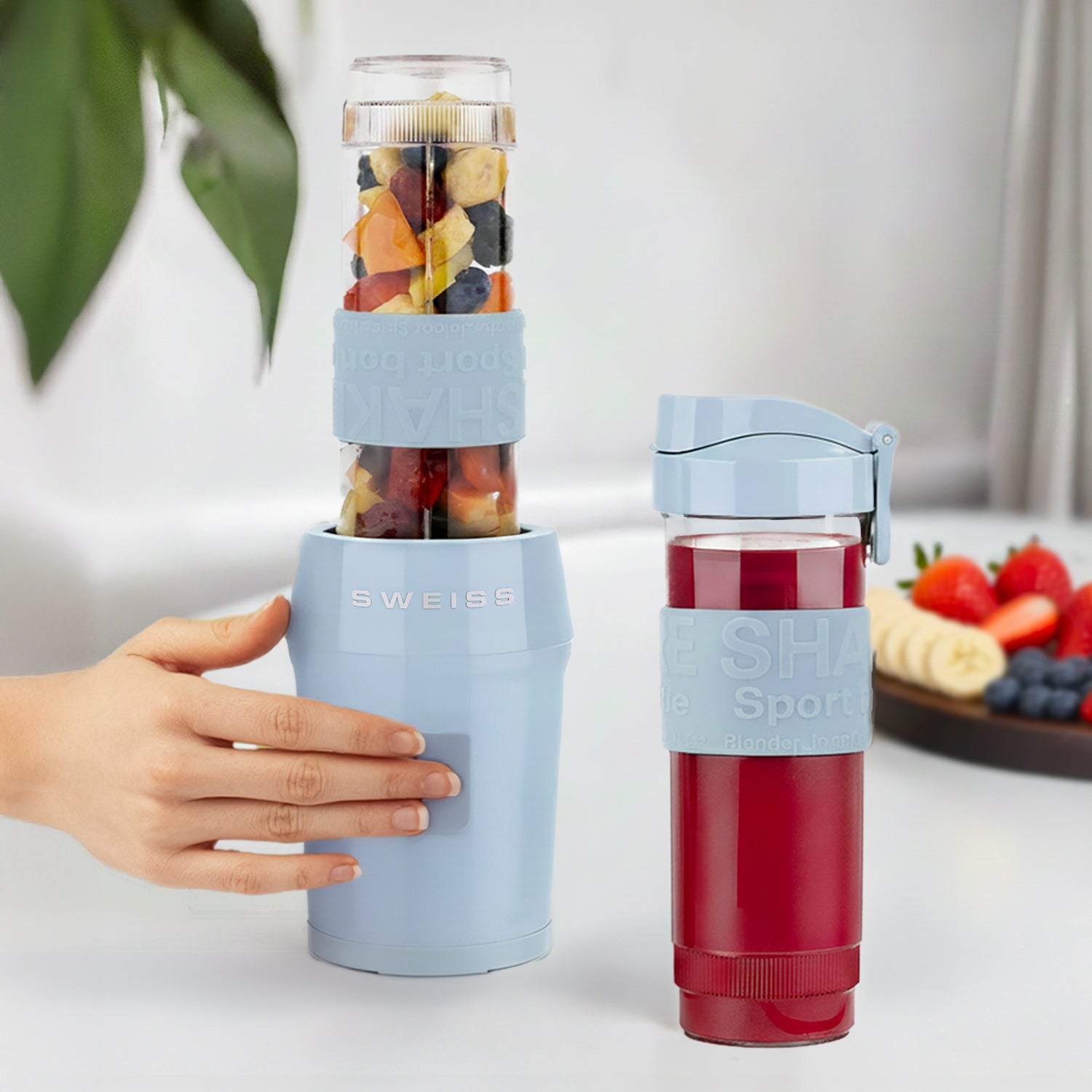 Mini blender bleu